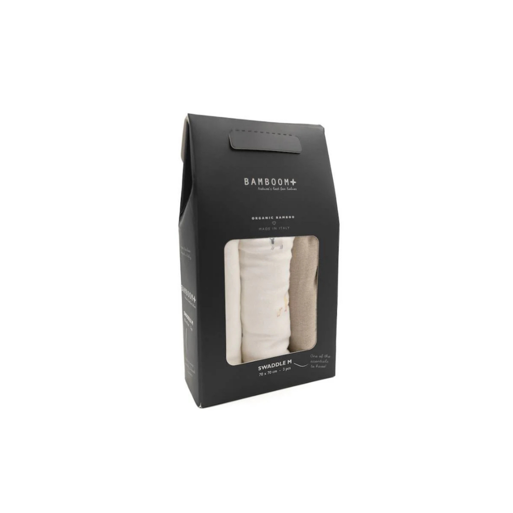 Bamboom Bamboom - Swaddle Muslin Medium multifunctioneel - 75x75cm - set van 3 Bee's / Offwhite / Almond