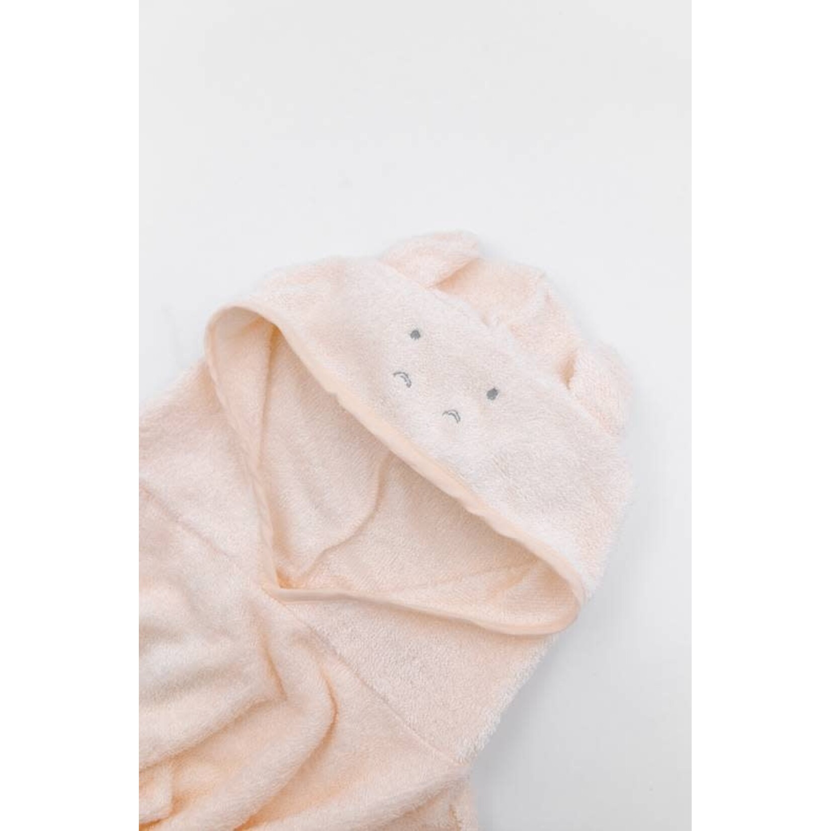 Bamboom Bamboom -  Badponcho baby 0-2 jaar - 100% bamboe badstof - Nijlpaard - Hippo - Water Peach