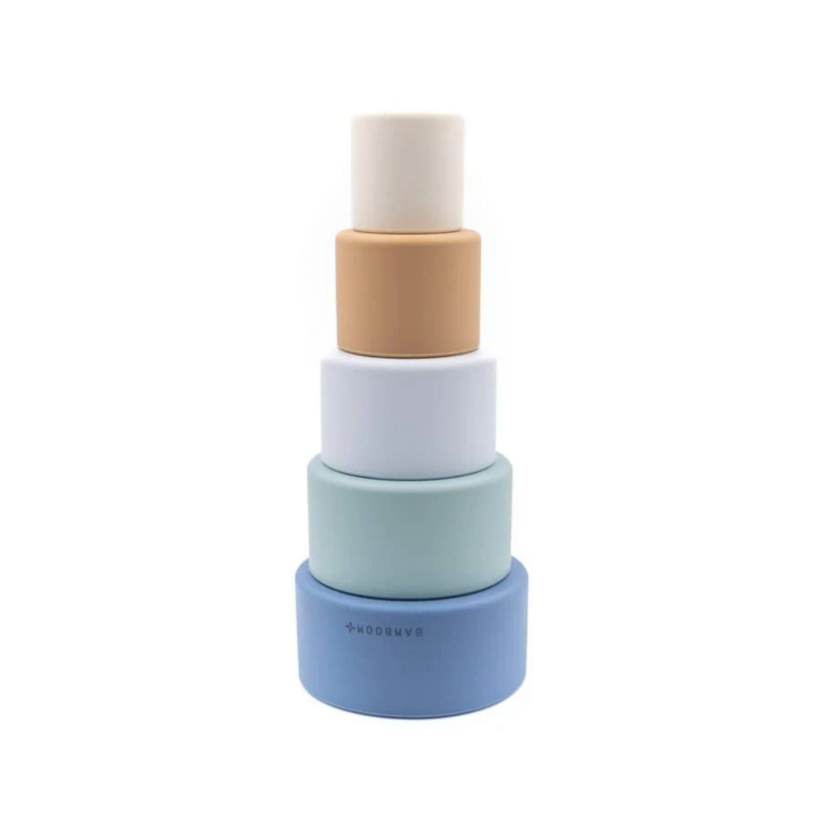 Bamboom Bamboom -  stuks stapelbekers in siliconen doos - Blue