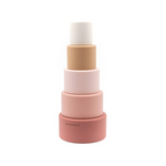 Bamboom Bamboom -  stuks stapelbekers in siliconen doos - Pink