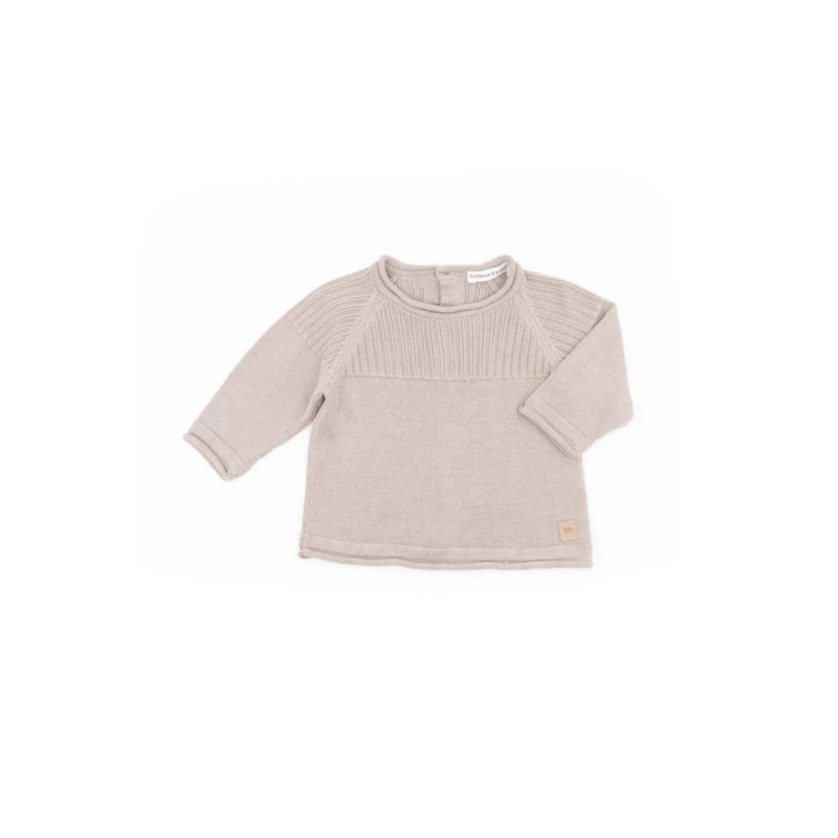 Bamboom Bamboom - geribbelde trui - Lange mouwen - Opening aan de achteraan - Camel