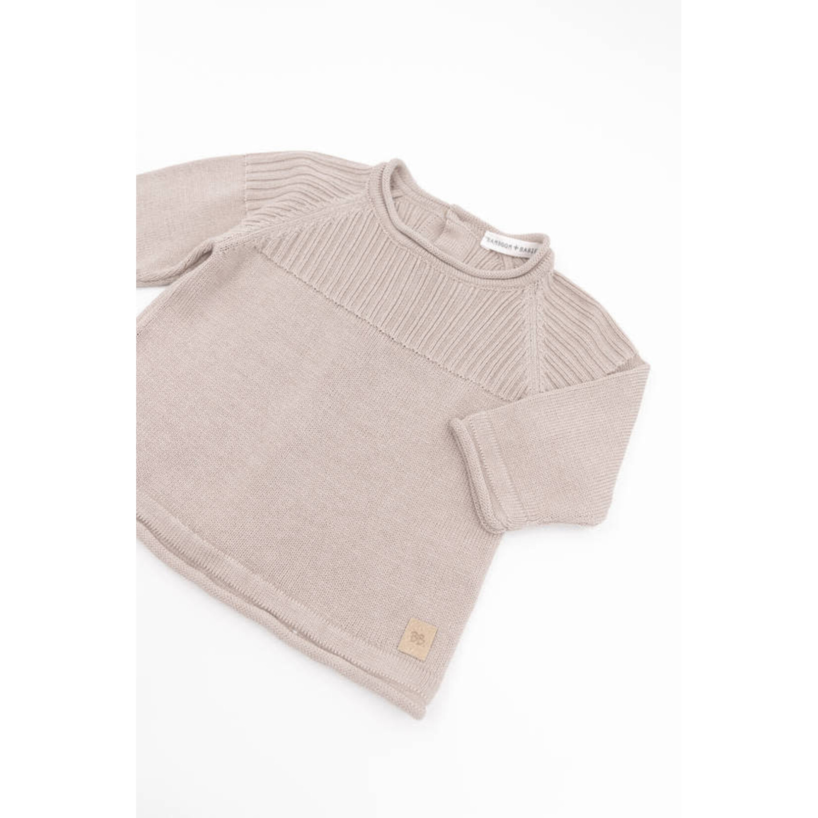 Bamboom Bamboom - geribbelde trui - Lange mouwen - Opening aan de achteraan - Camel