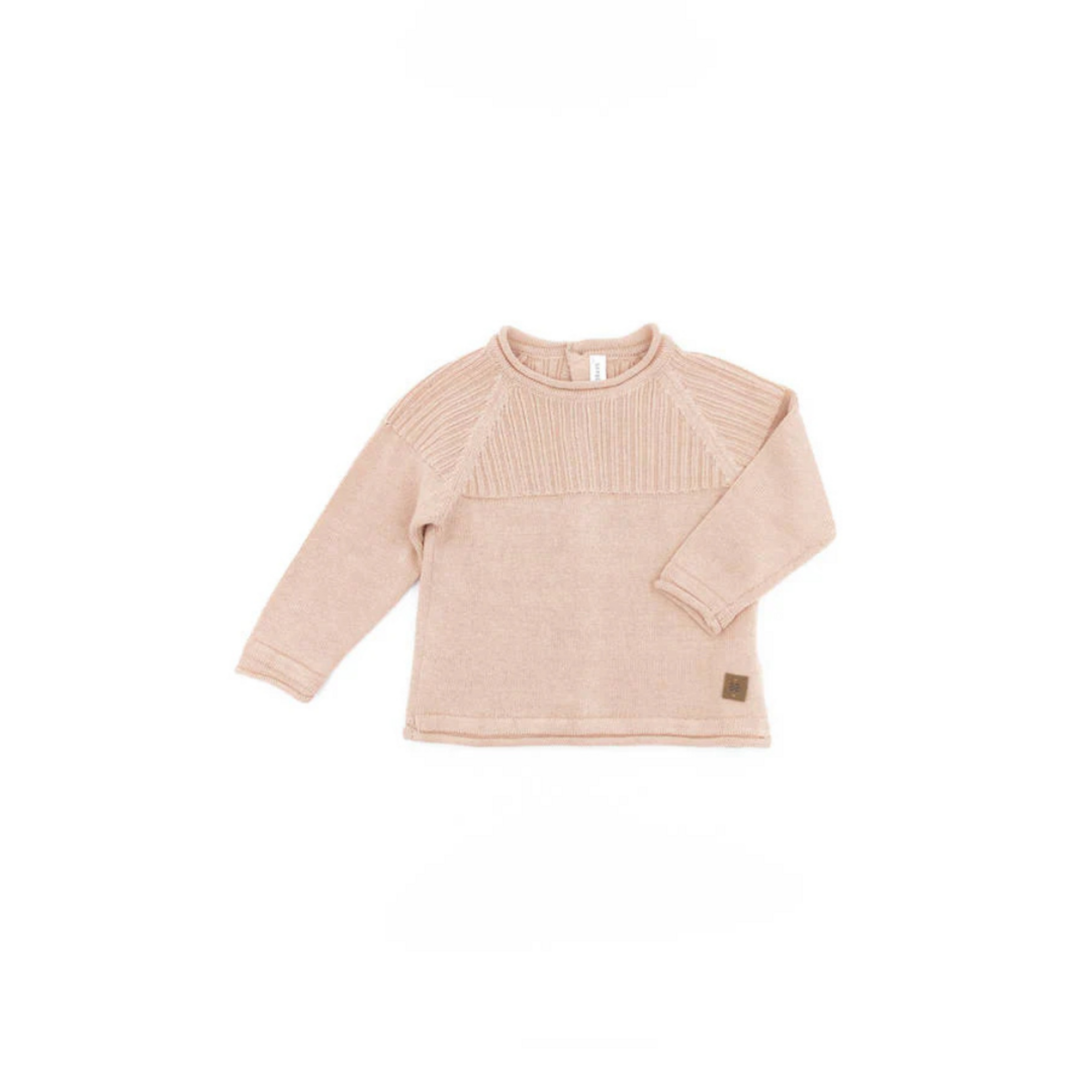 Bamboom BamBoom - Geribbelde Trui - Lange mouwen - Opening aan de achterkant - Camel