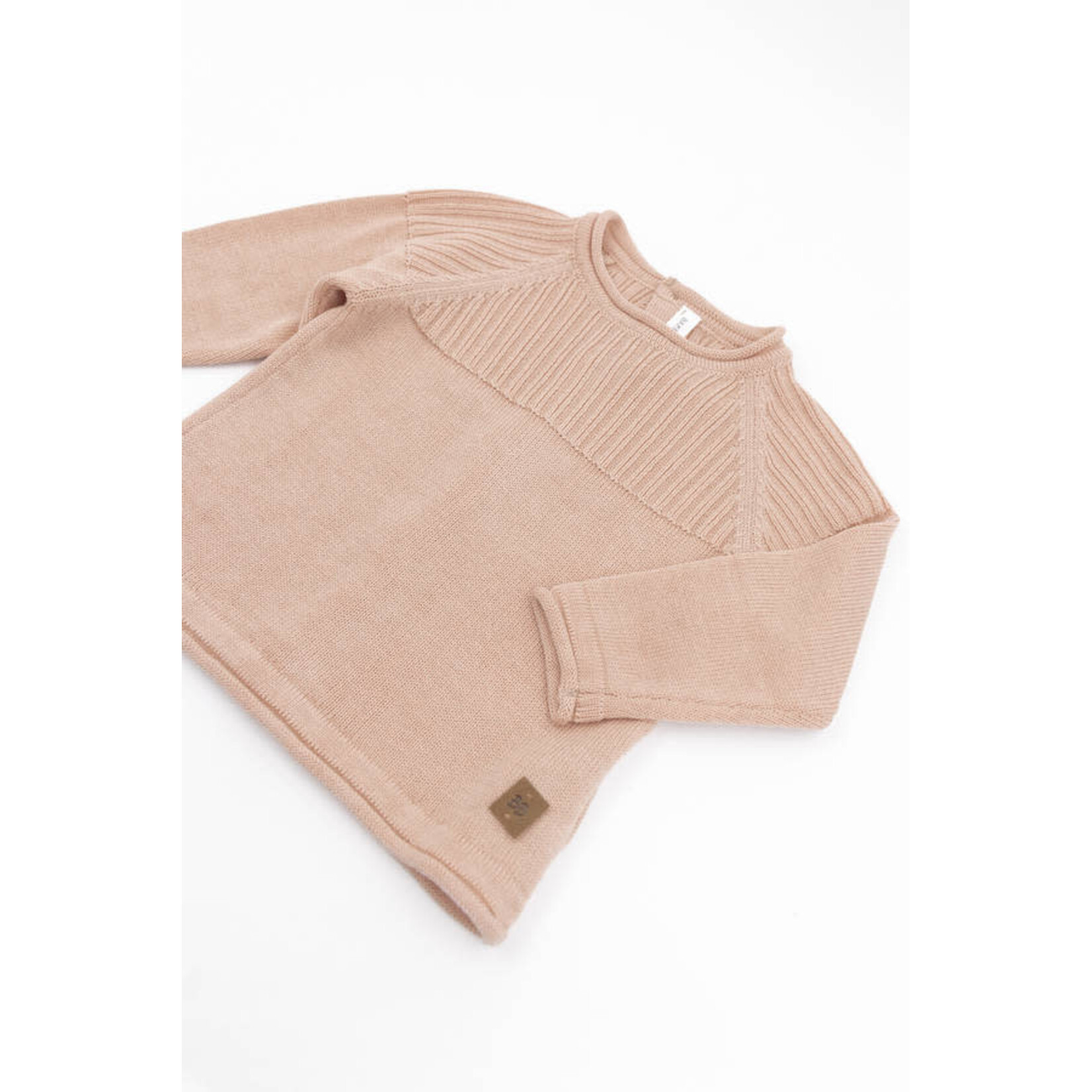 Bamboom BamBoom - Geribbelde Trui - Lange mouwen - Opening aan de achterkant - Camel