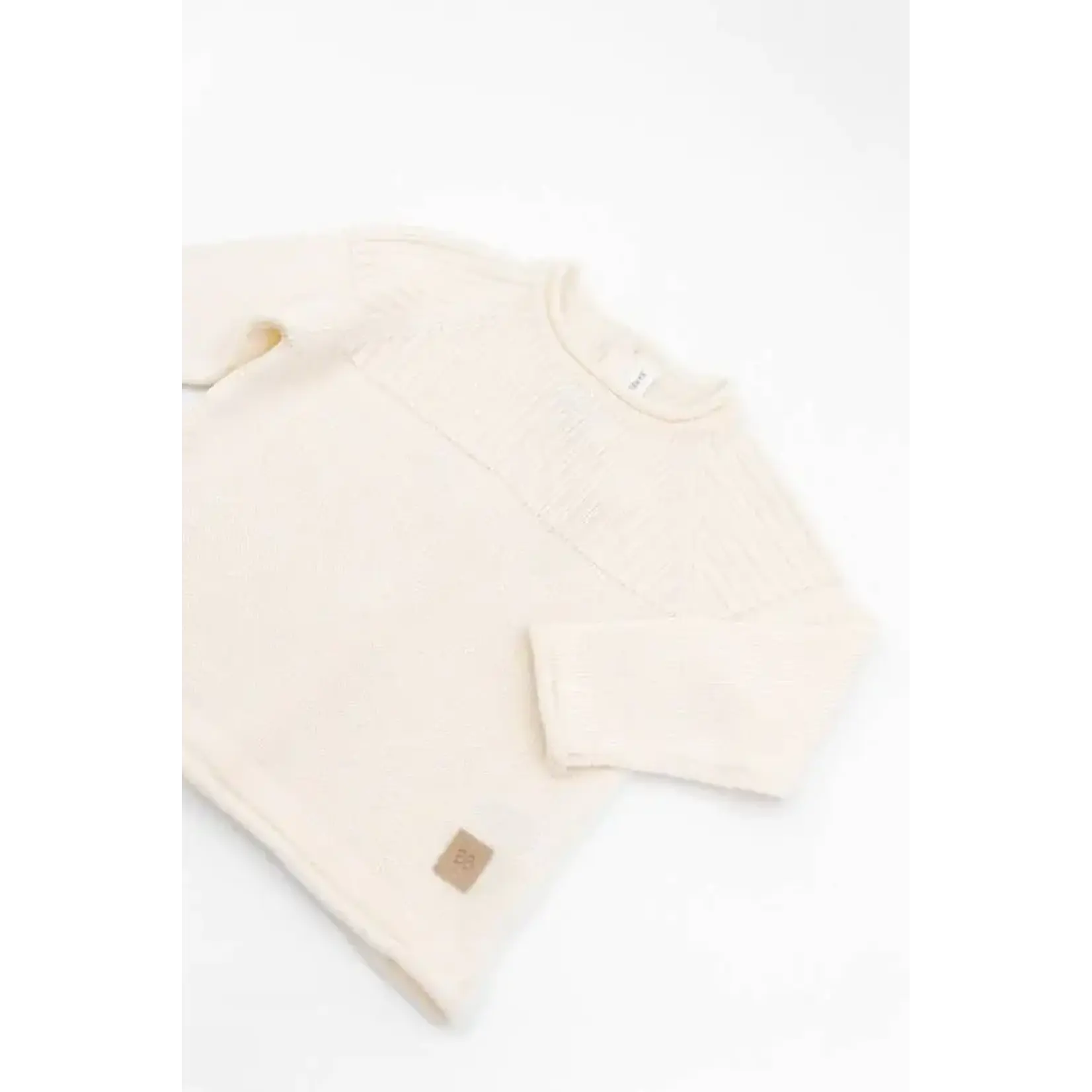 Bamboom Bamboom - Geribbelde Trui - Lange mouwen - Opening aan achterkant - White