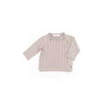 Bamboom Bamboom - Gestreepte Crisscrossed Trui - Lange mouwen - Gekruiste opening - Gestreept - Houten knopen Camel