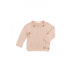 Bamboom Bamboom - Gestreepte Crisscrossed Trui - Lange mouwen - Gekruiste opening - Gestreept - Houten knopen Pink