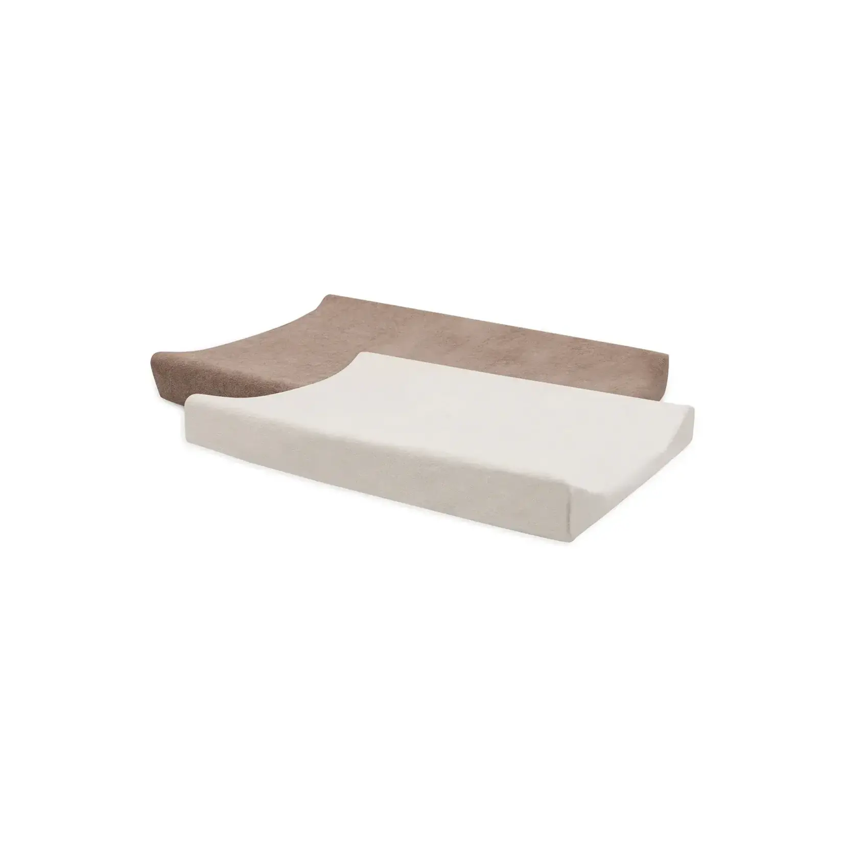 Jollein Jollein - Aankleedkussenhoes Badstof 50x70cm - Milky Coffee/Ivory - 2 Stuks