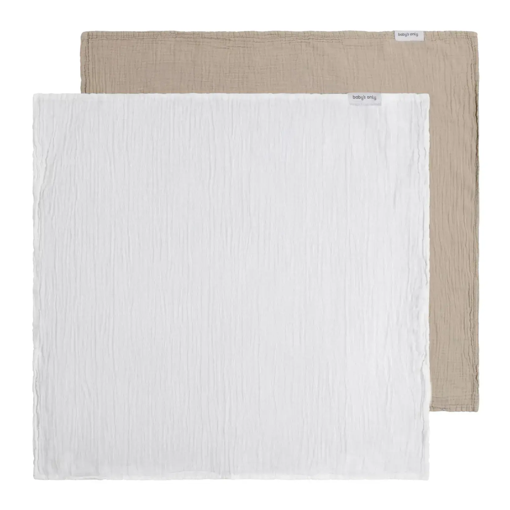Baby's Only Baby's Only - Hydrofiele doek Tender beige/wit - 115x115 - 2-pack