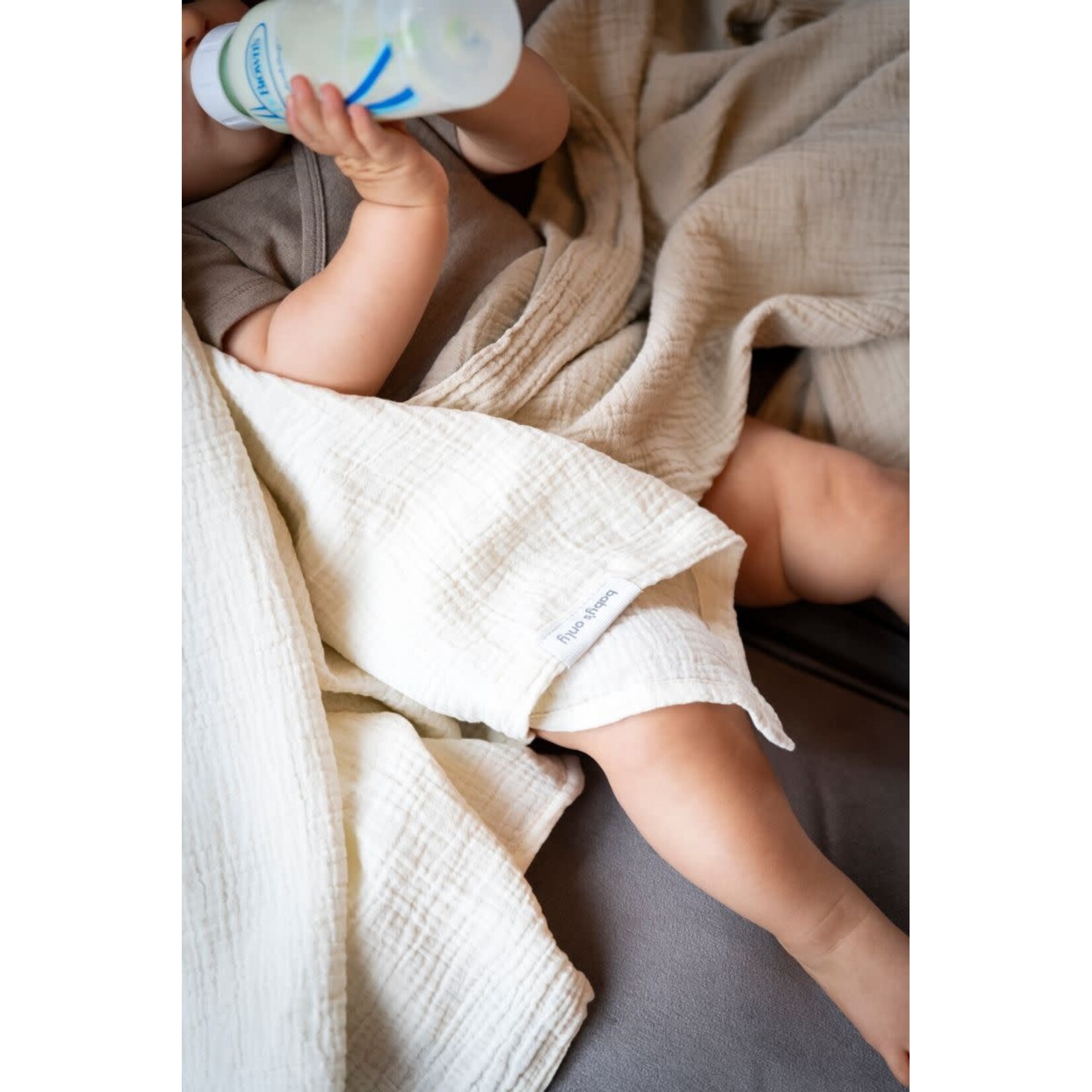 Baby's Only Baby's Only - Hydrofiele doek Tender beige/linen - 115x115 - 2-pack