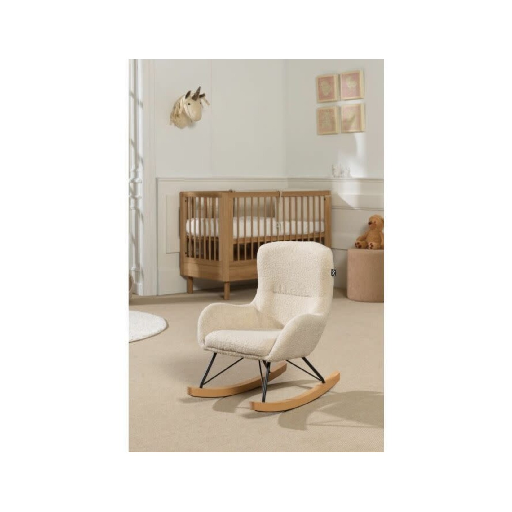Jaxx Furniture - ROCKY Schommelstoel MINI - Beige Boucle