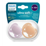 Philips-Avent Philips-Avent - Fopspeen +6M Ultra Soft Grijs/Oranje