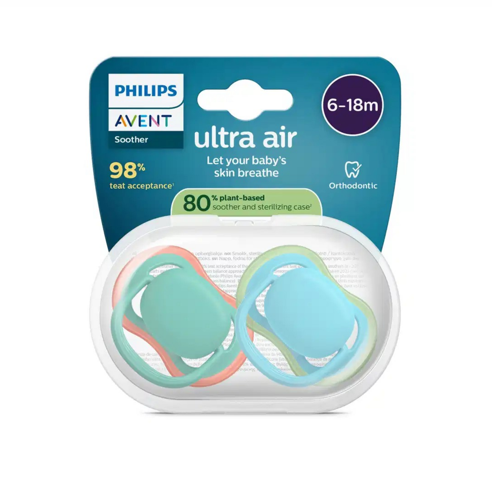 Philips-Avent Philips-Avent - Fopspeen +6m Air nachtblauw/groen