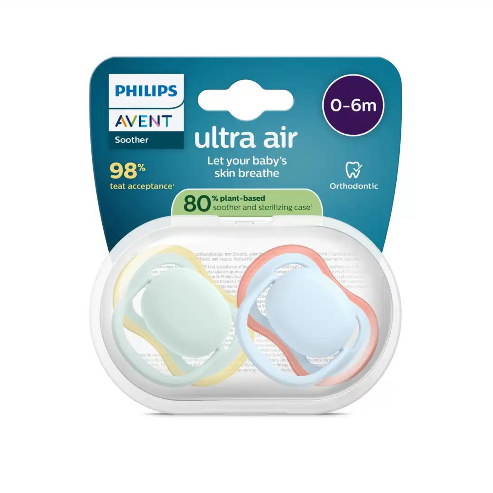 Philips-Avent Philips-Avent - Fopspeen +0m Air pistache/blauw