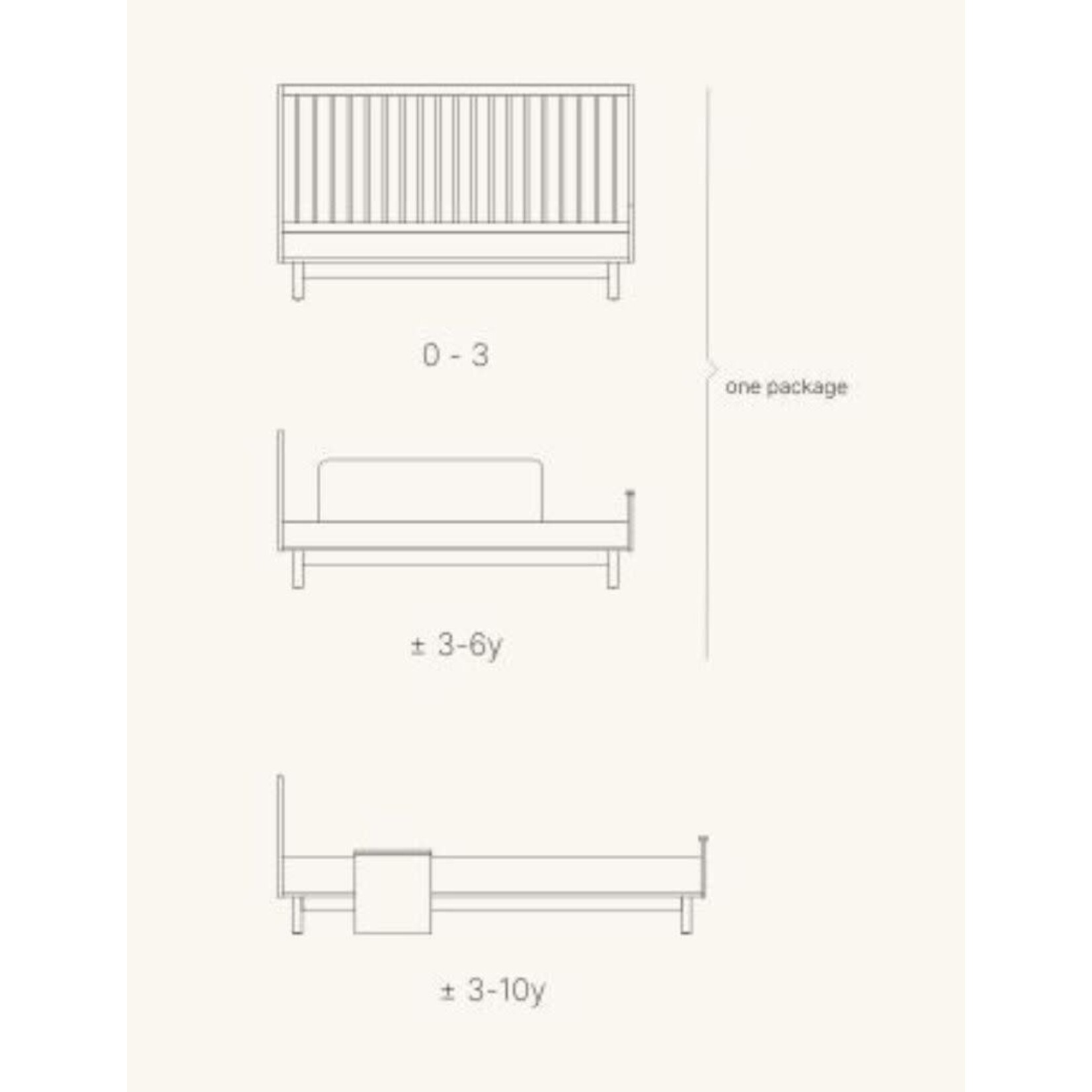 Quax Quax -Kyo Meegroeibed 140*70 Cm - Walnut