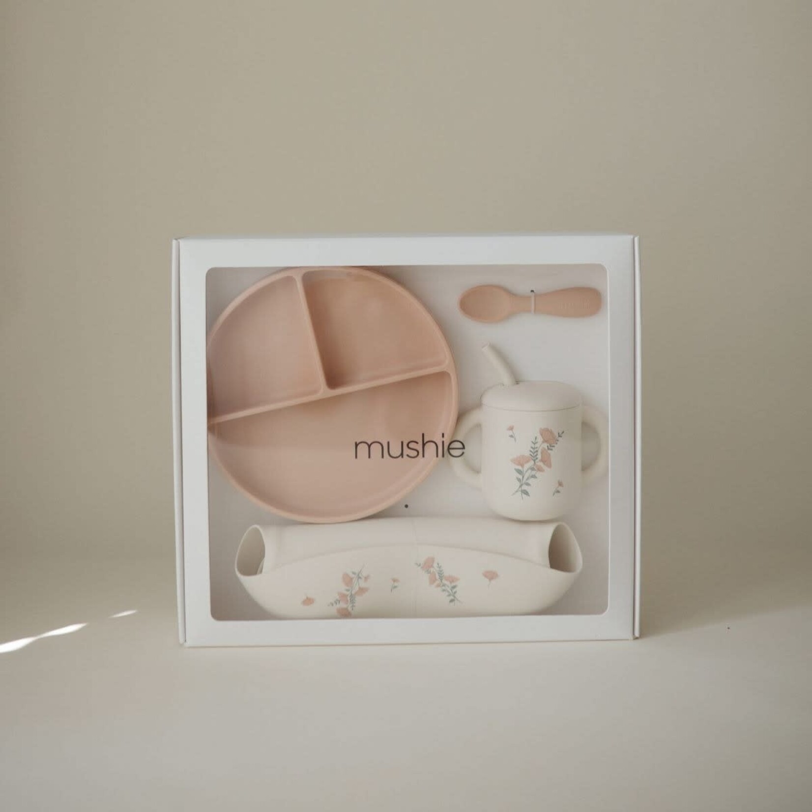 Mushie Mushie - Giftbox - Feeding Toddler Set - Pink Flowers