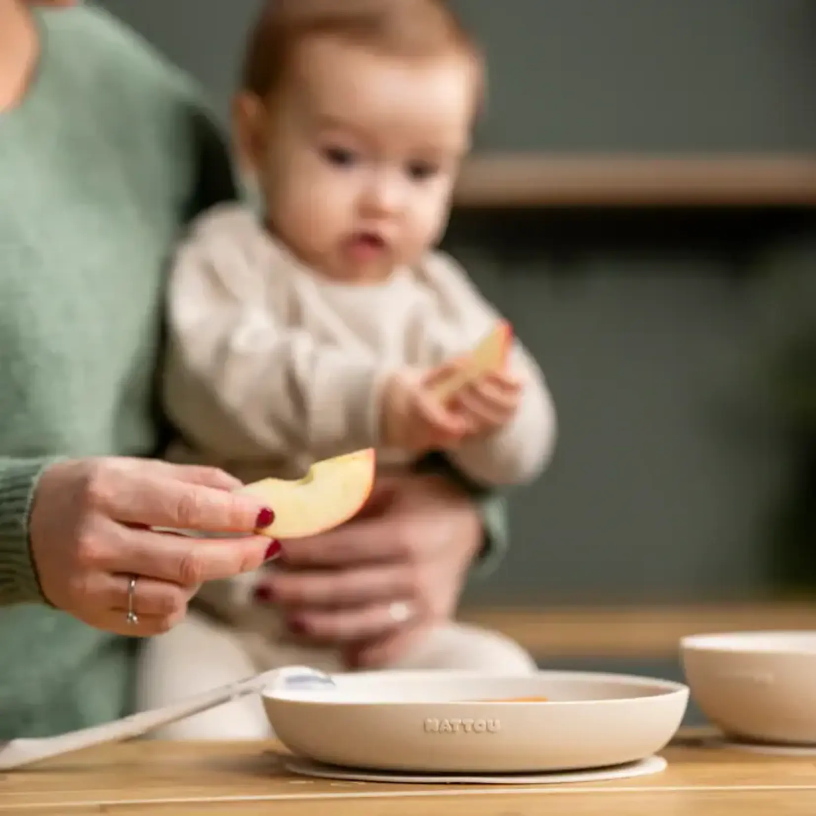 Nattou Nattou - Serviesset Voor Kinderen Silicone 3 Stuks (in silicone, kom en bord met zuignap)