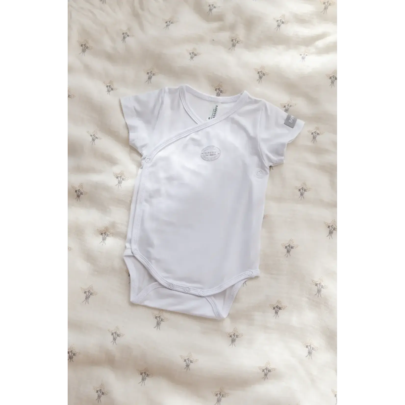 Bamboom Bamboom - Korte mouwen Body - Set van 2 - Zij- en onderkant opening - White / Camel