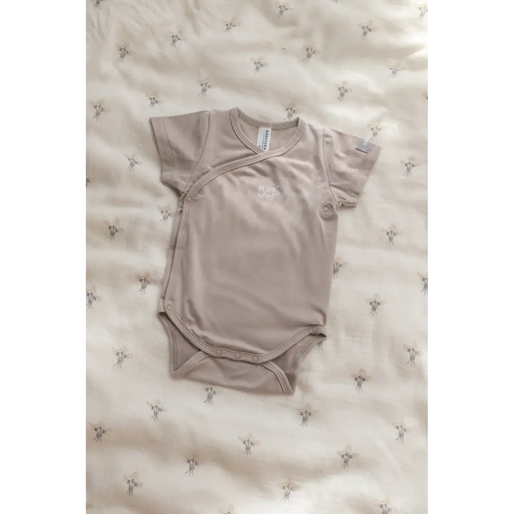 Bamboom Bamboom - Korte mouwen Body - Set van 2 - Zij- en onderkant opening - White / Camel