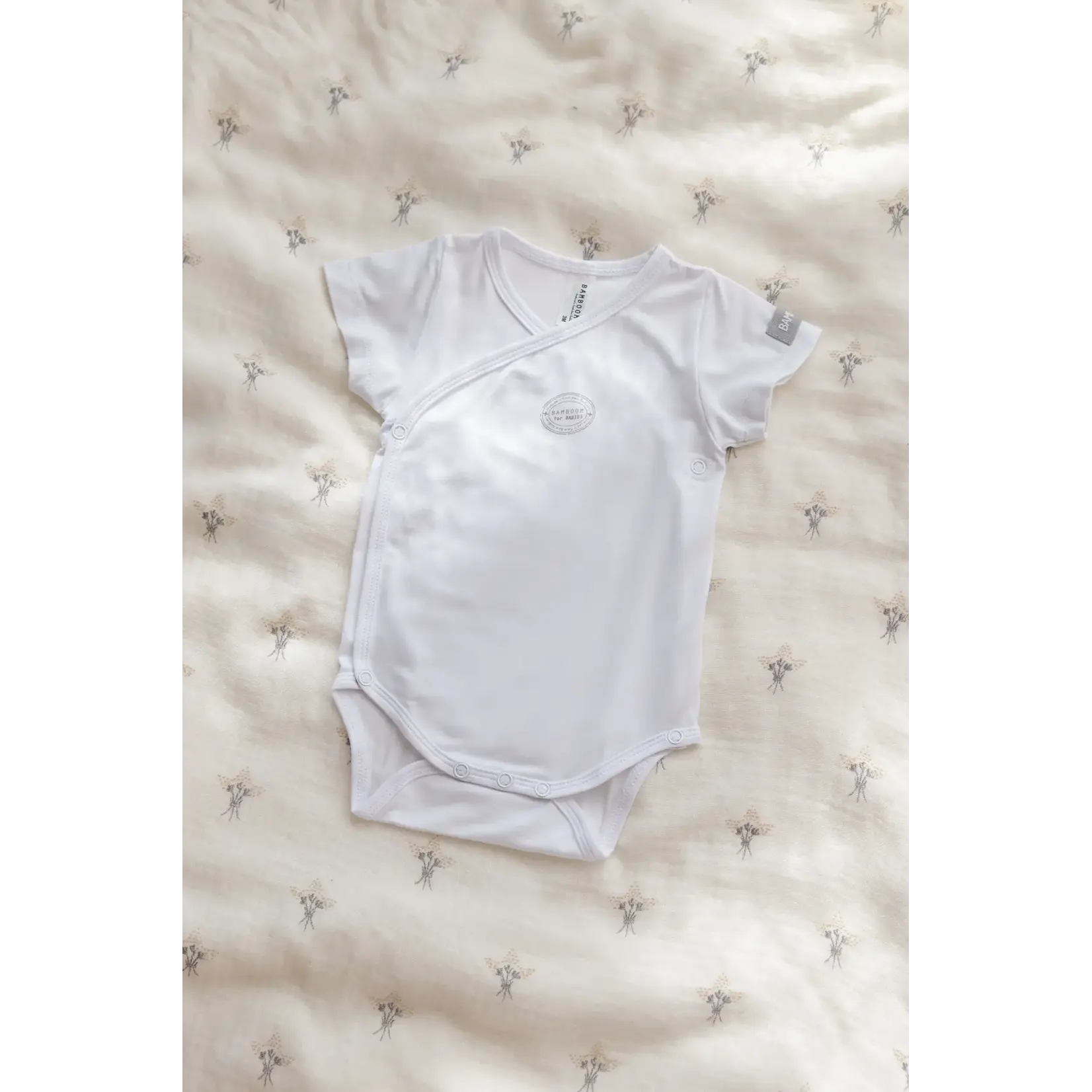 Bamboom Korte mouwen Body - Set van 2 - Schouder- en onderkant opening - White / Pink