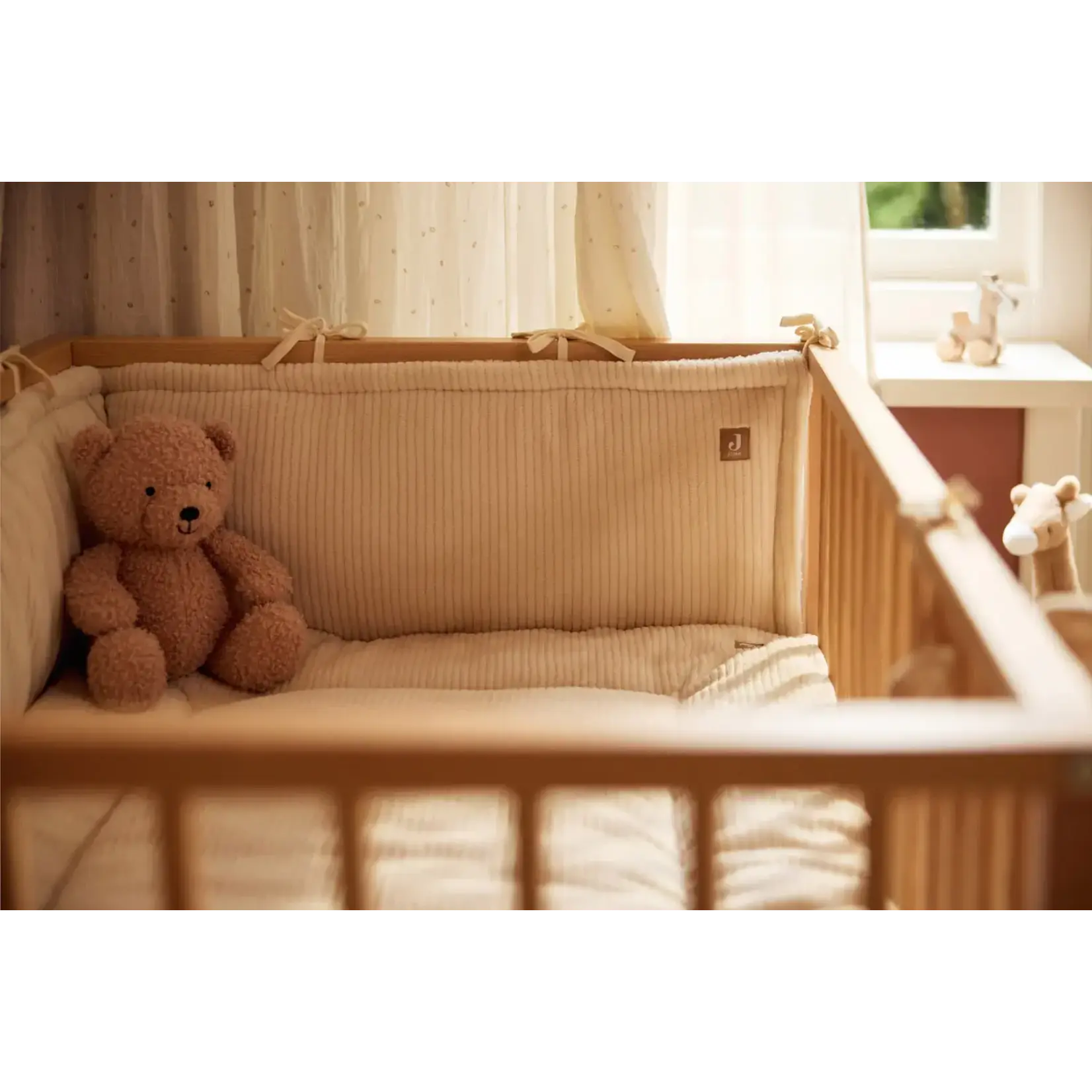 Jollein Jollein - Boxbumper 180x30cm Cloudy Rib - Oatmeal