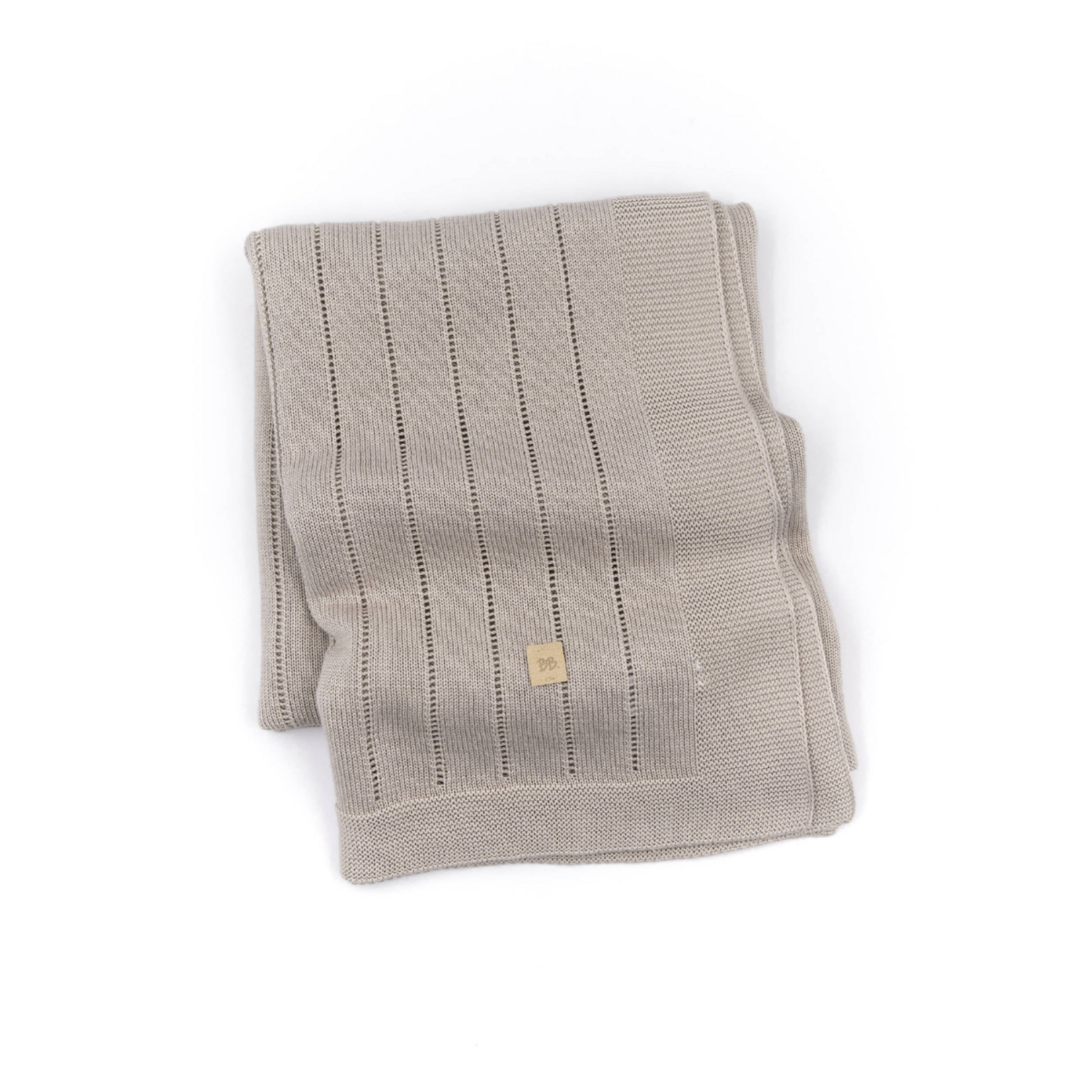 Bamboom Bamboom - Dekentje voor wieg 100 x 75cm - Gestreept - Gebreid Camel