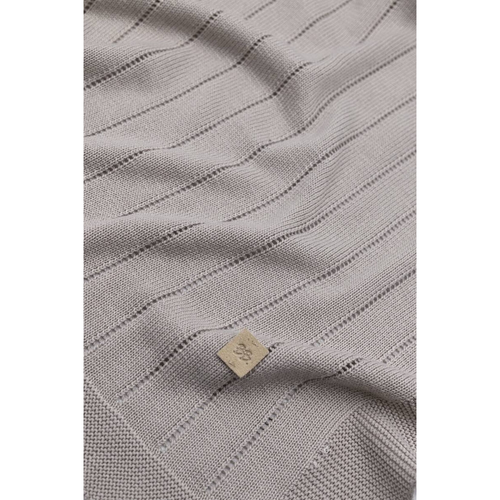 Bamboom Bamboom - Dekentje voor wieg 100 x 75cm - Gestreept - Gebreid Camel