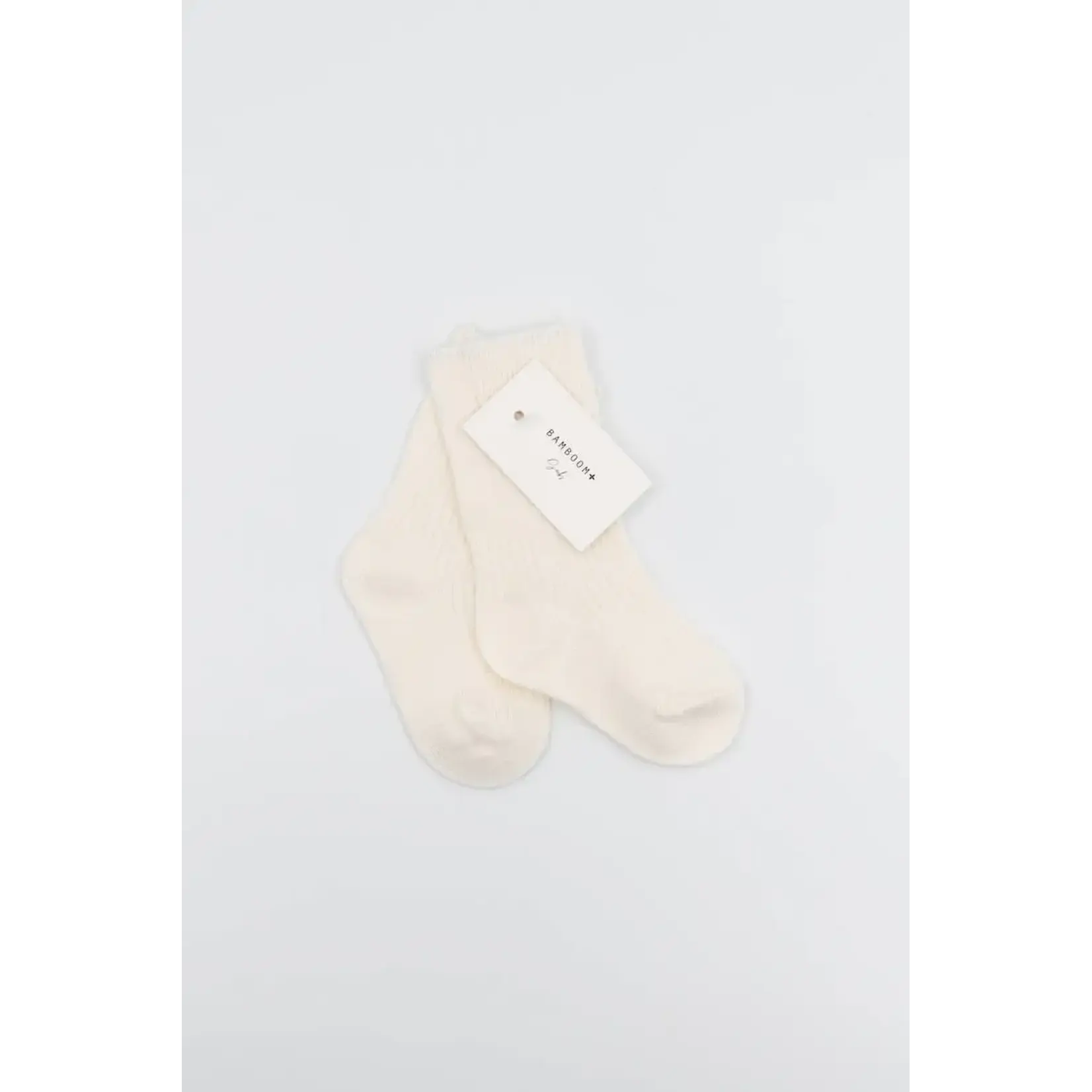 Bamboom Bamboom - Bamboe geribbelde sokken - 6-12M Offwhite