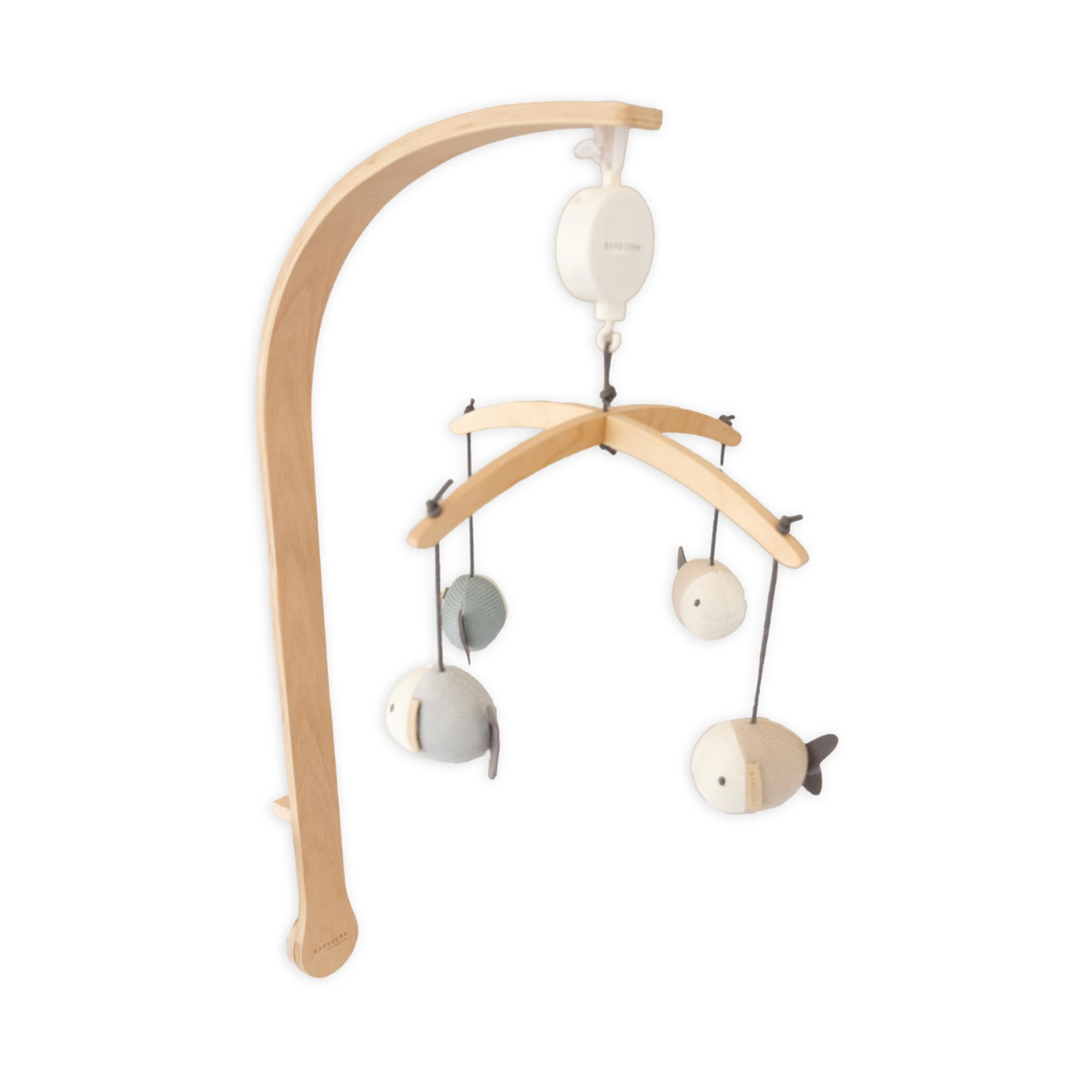 Bamboom Bamboom - Gebreide bamboe speelgoed voor muziekmobielarm - set van 4 stuks - Visblauw - Fish Blue