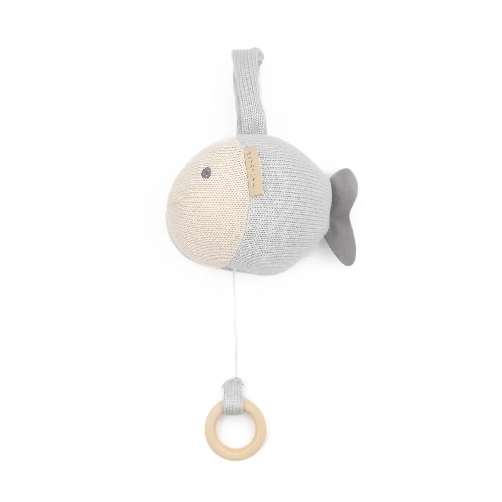 Bamboom Bamboom - Gebreide bamboe speelgoed voor muziekmobielarm - set van 4 stuks - Visblauw - Fish Blue