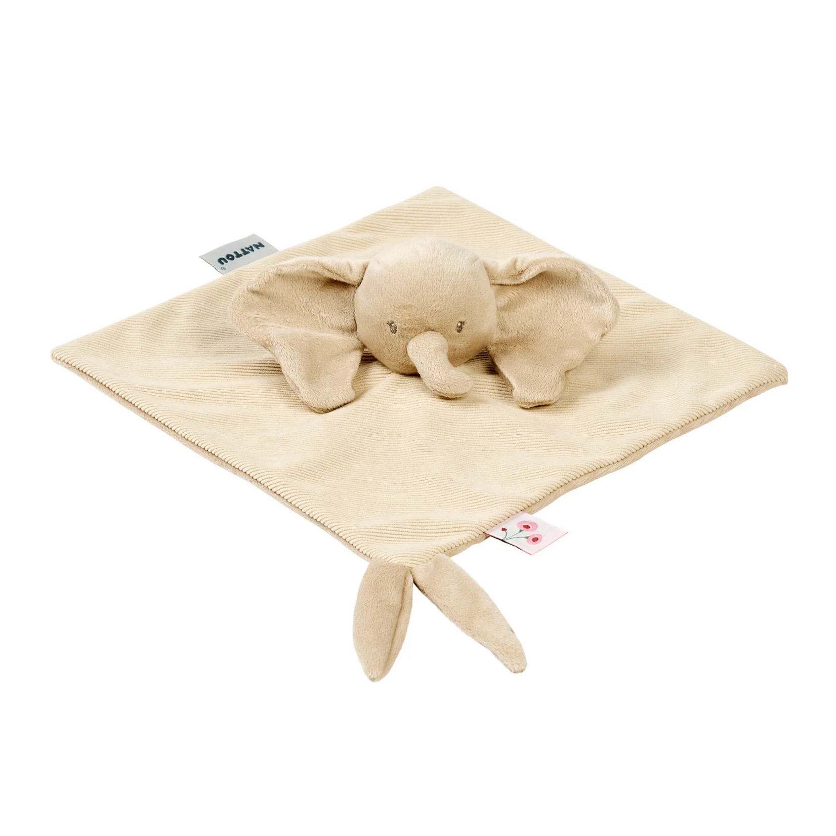 Nattou Nattou - FanFan Baby Knuffeldoekje - 27 x 27 cm - Doudou Olifant - Zand