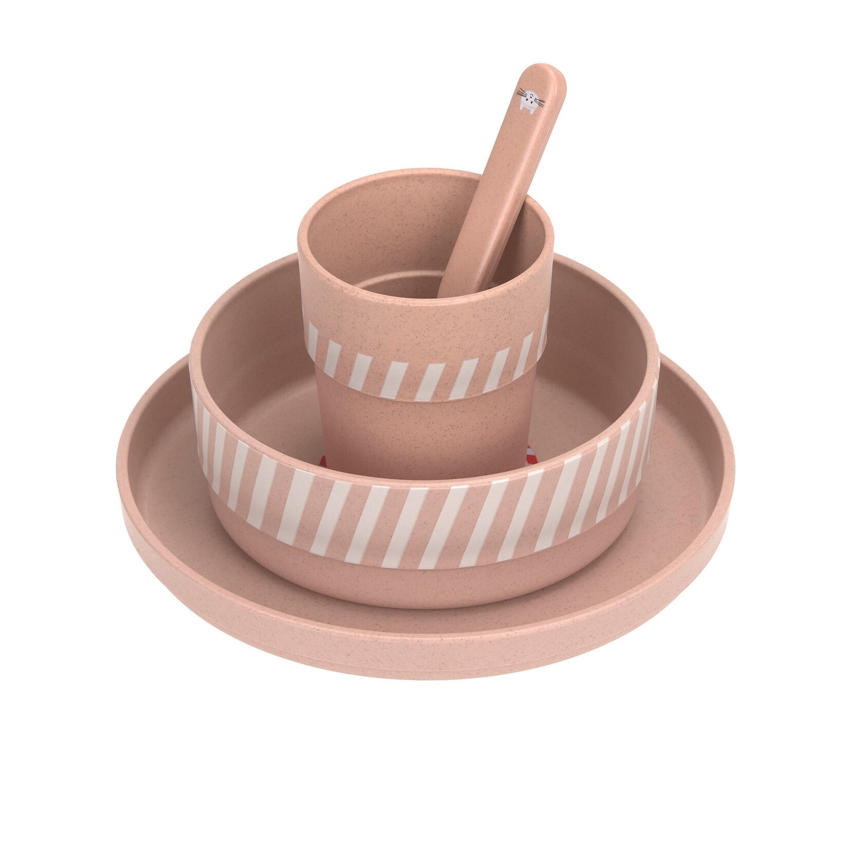 Lassig Lassig - Dish Set PP/Cellulose Tiny Team Cat (Plate, Bowl, Mug, Spoon)