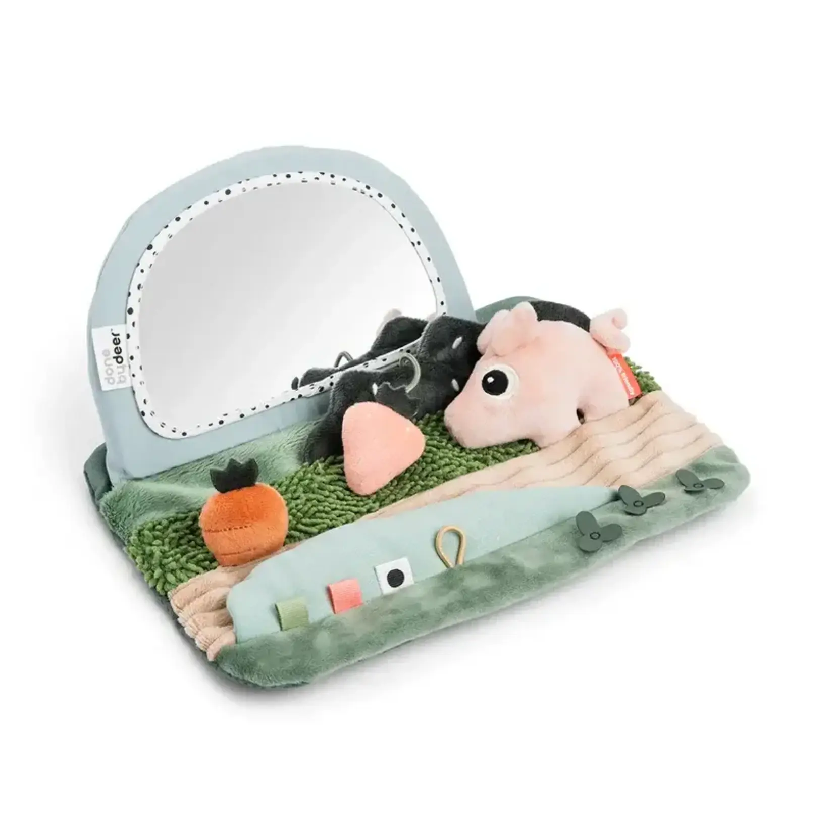 Done By deer Done by Deer - Tummy time sensory mirror Tiny farm Colour mix