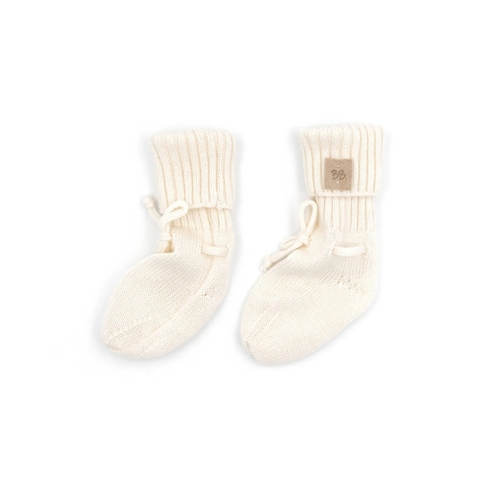 Bamboom Bamboom - Gebreide slofjes met lint - One size White