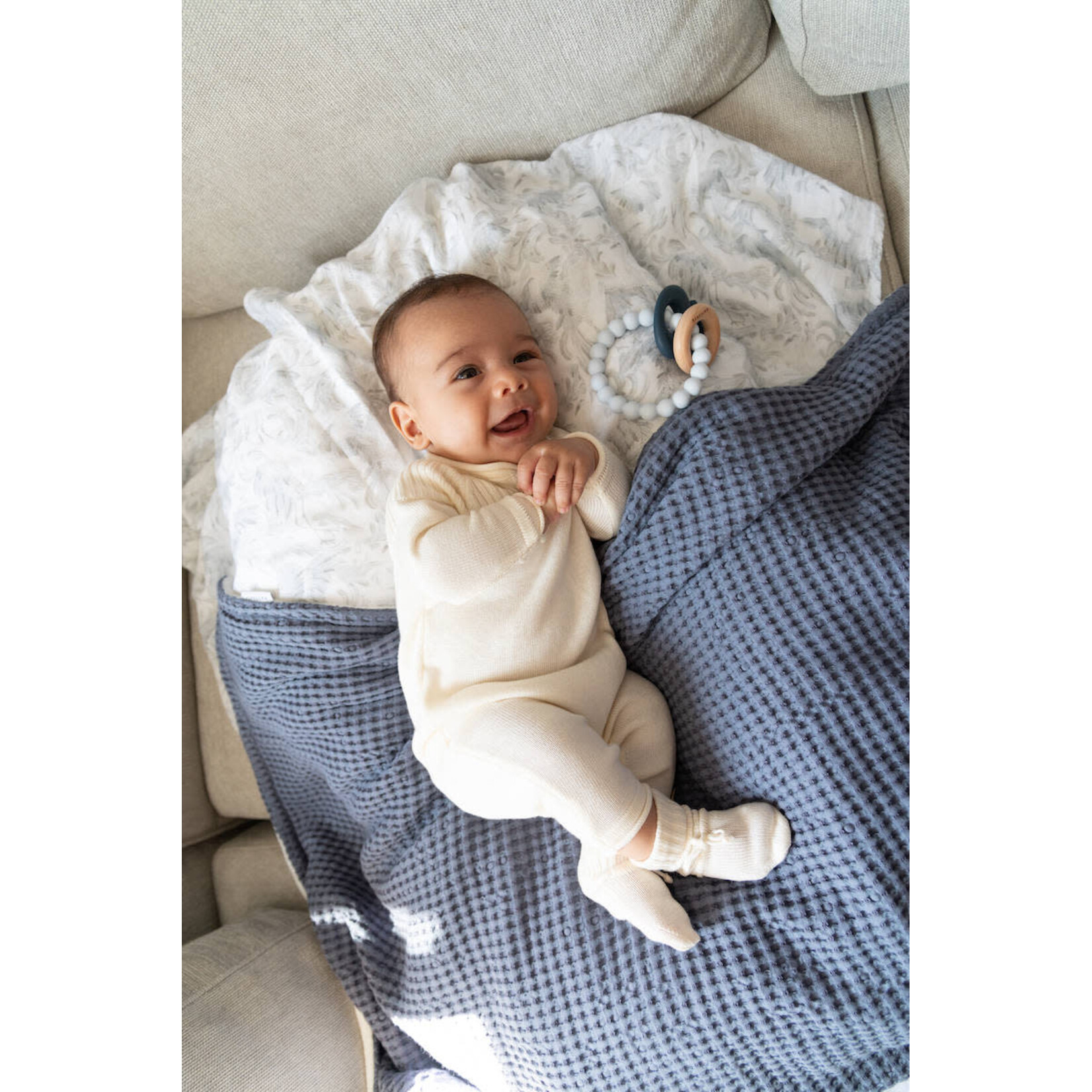 Bamboom Bamboom - Gebreide slofjes met lint - One size White