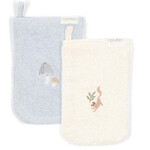 Little Dutch Little Dutch - Washandjes set - Blauw - Forest Friends