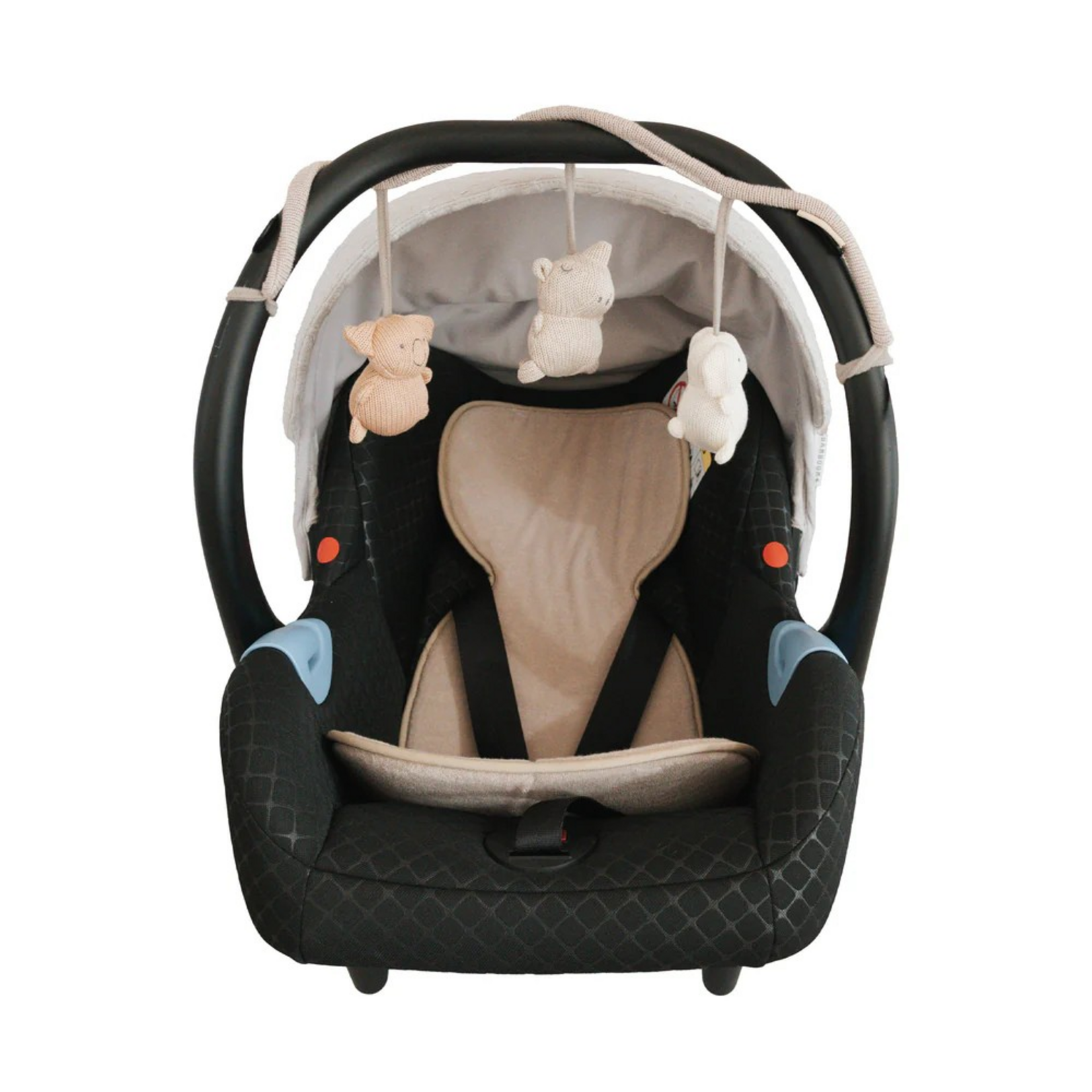 Bamboom Bamboom - Kinderwagen touwtjes speelgoed van gebreid bamboe - Dierenvrienden - Sand