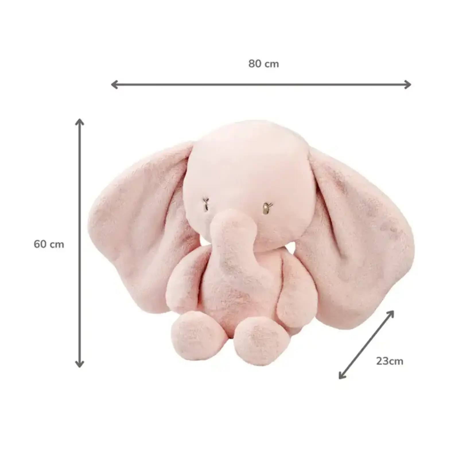 Nattou Nattou - FanFan Knuffel Olifant - 60 cm - Zachte baby knuffel - Roze