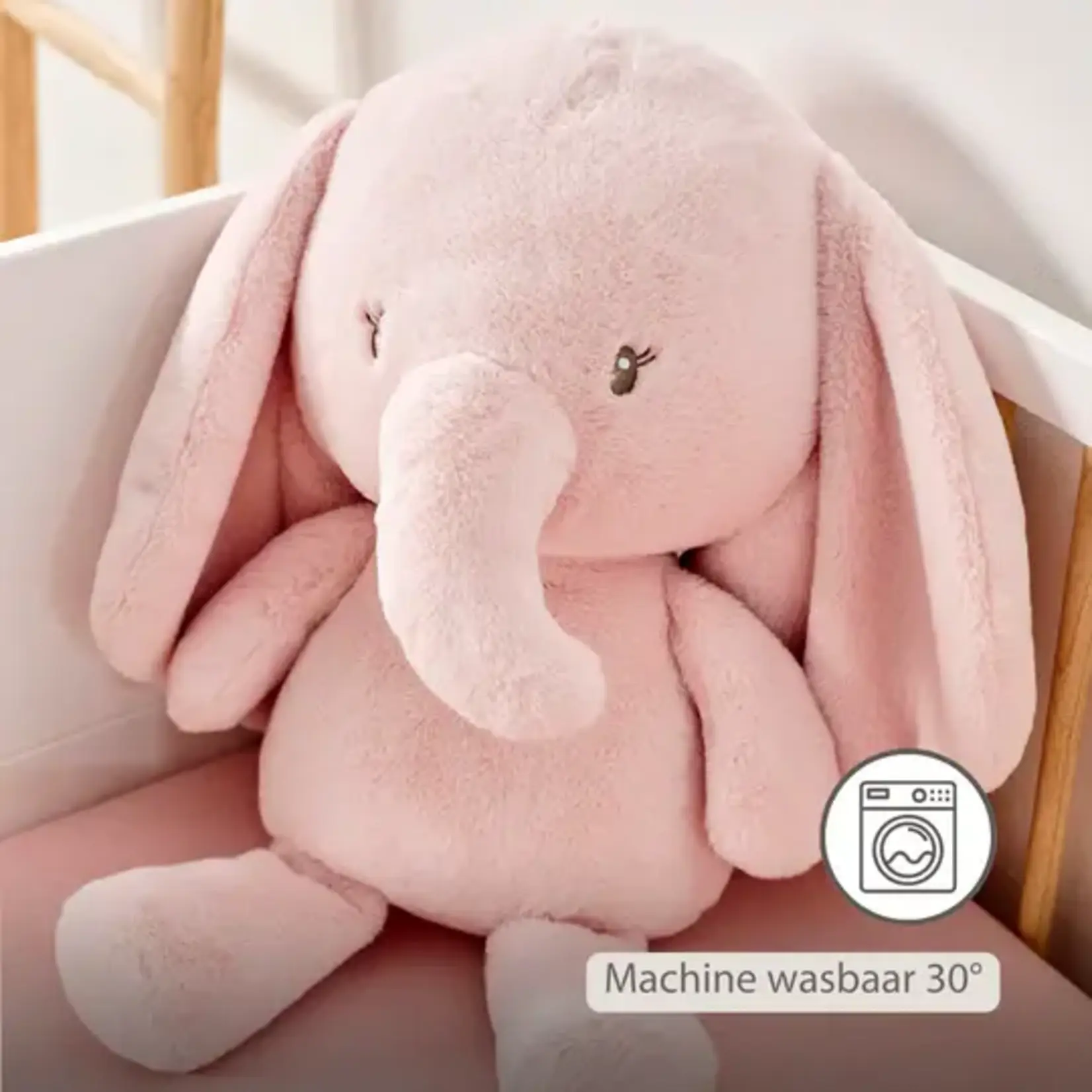 Nattou Nattou - FanFan Knuffel Olifant - 60 cm - Zachte baby knuffel - Roze