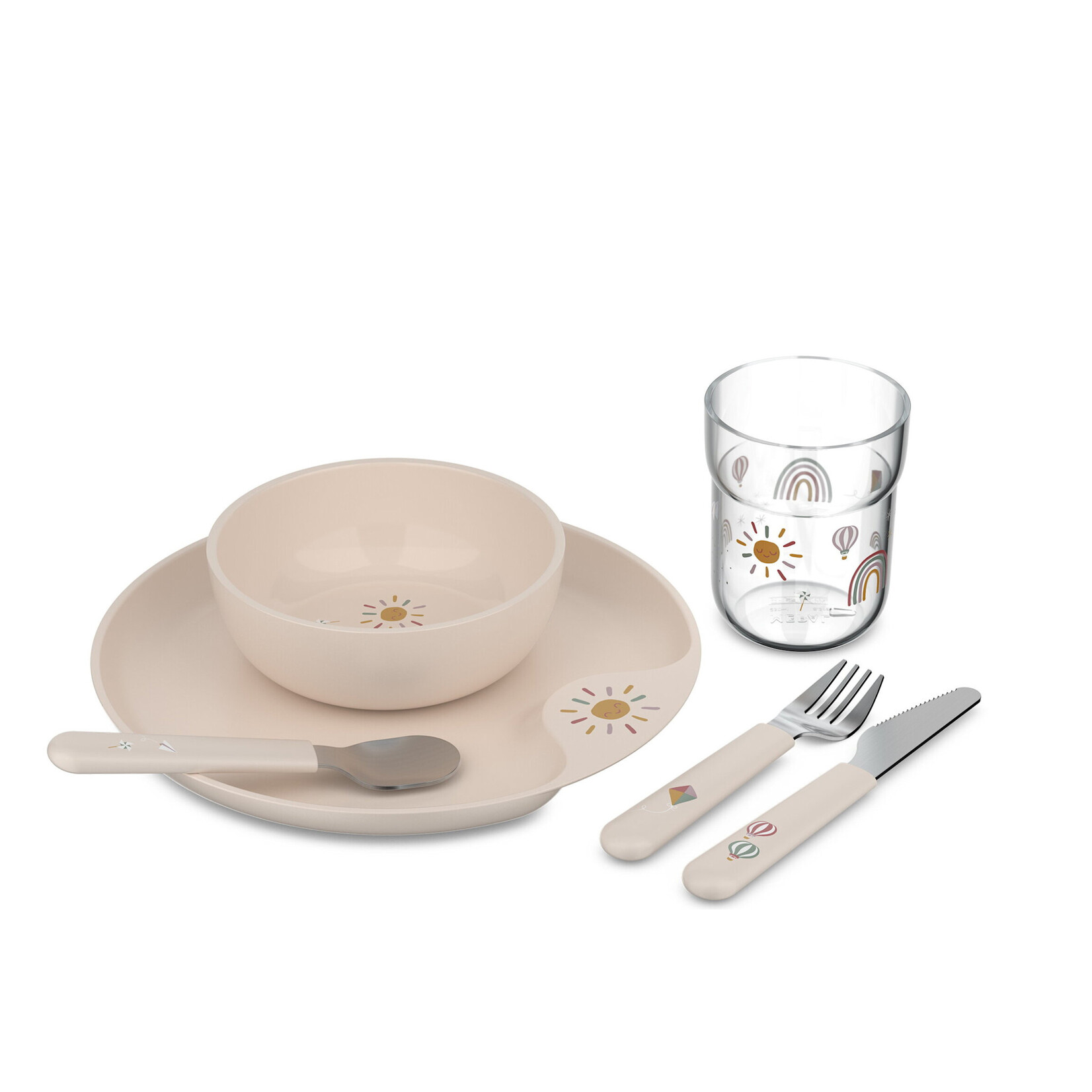 Mepal Mepal - Set kinderservies mio 6-delig - Little Dutch - Sunshine & Rainbows (met kom van Little Farm)