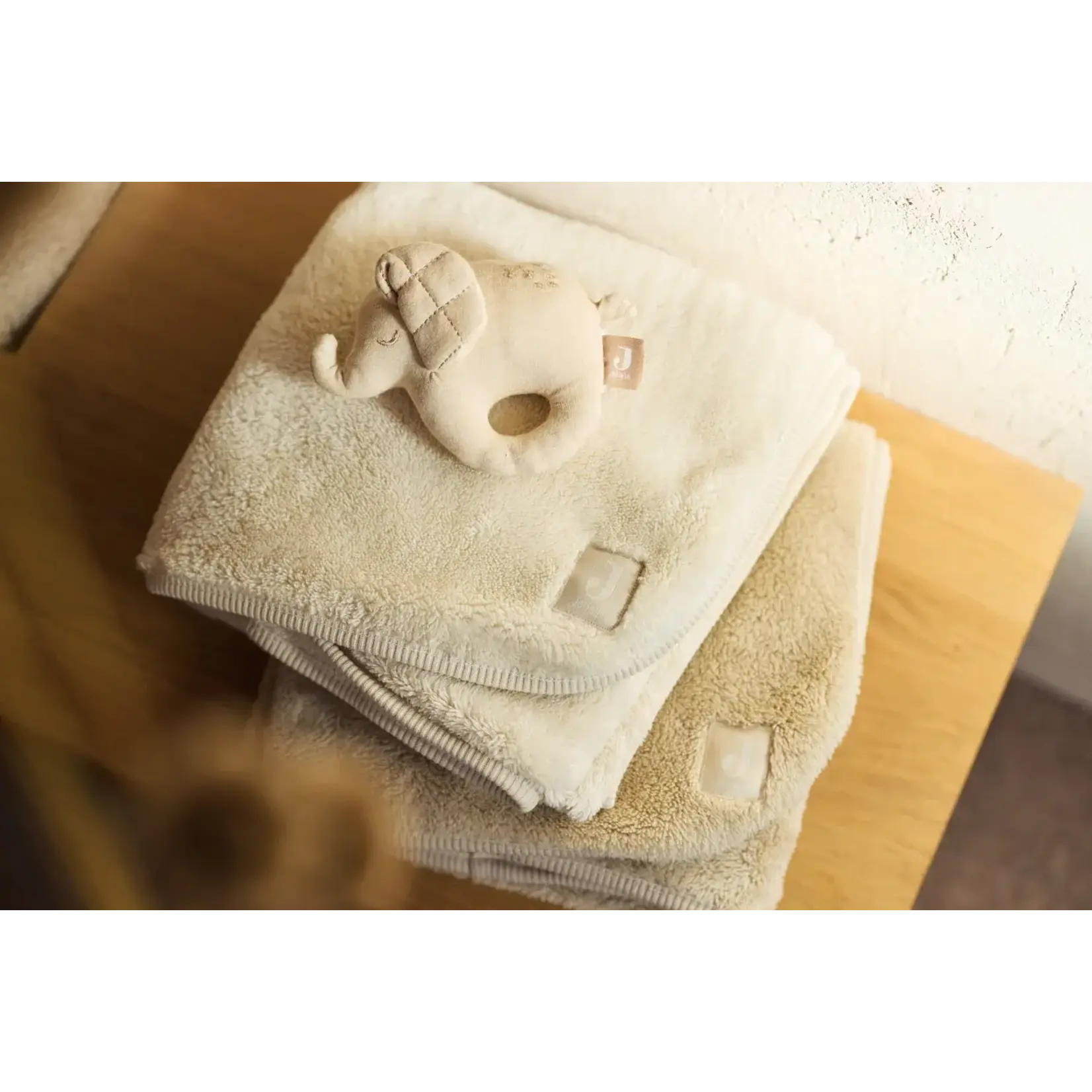 Jollein Jollein - Deken Wieg 75x100cm Reversible Basic Sherpa/Jersey - Oatmeal