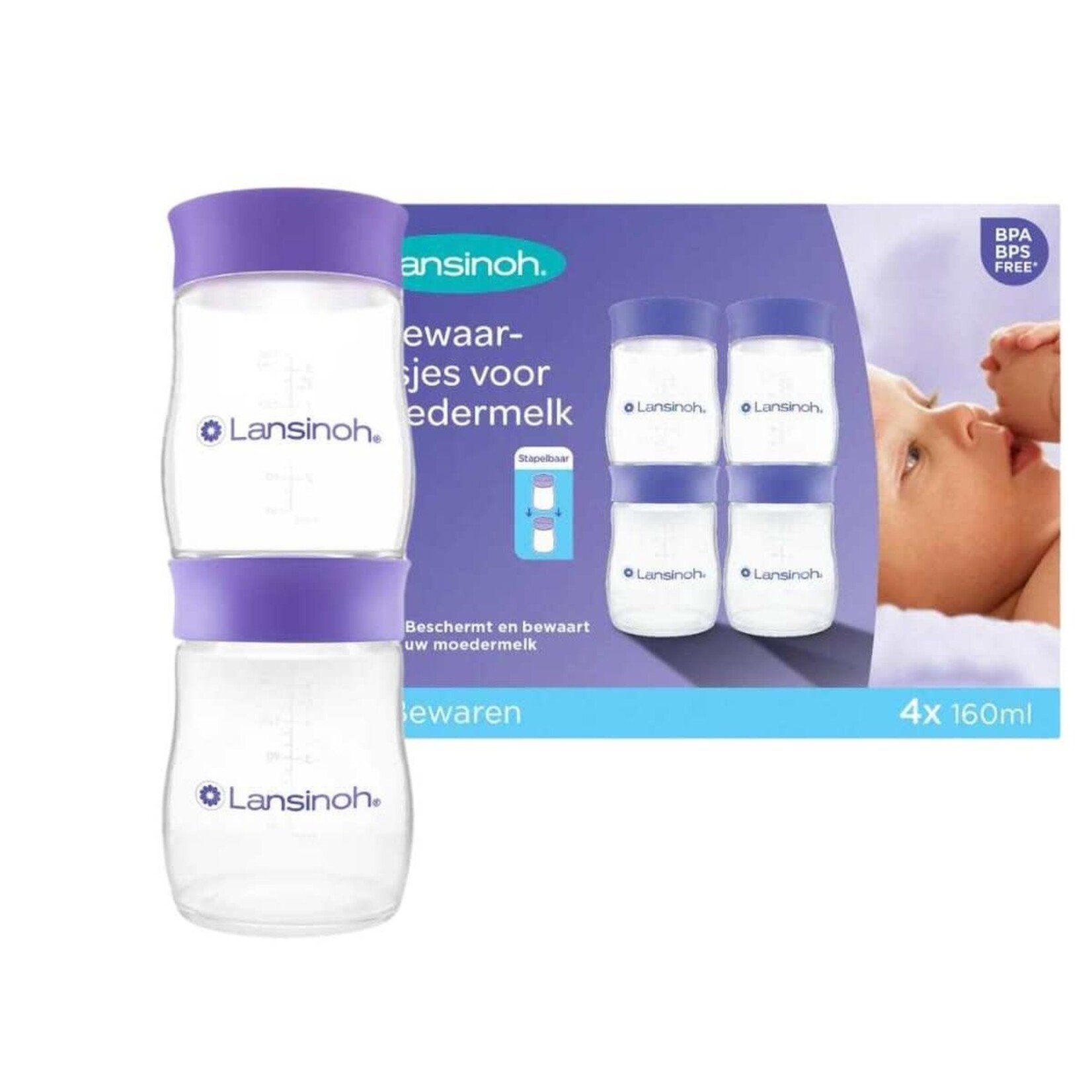 Lansinoh Lansinoh - Bewaarflesjes voor moedermelk 4x160ml