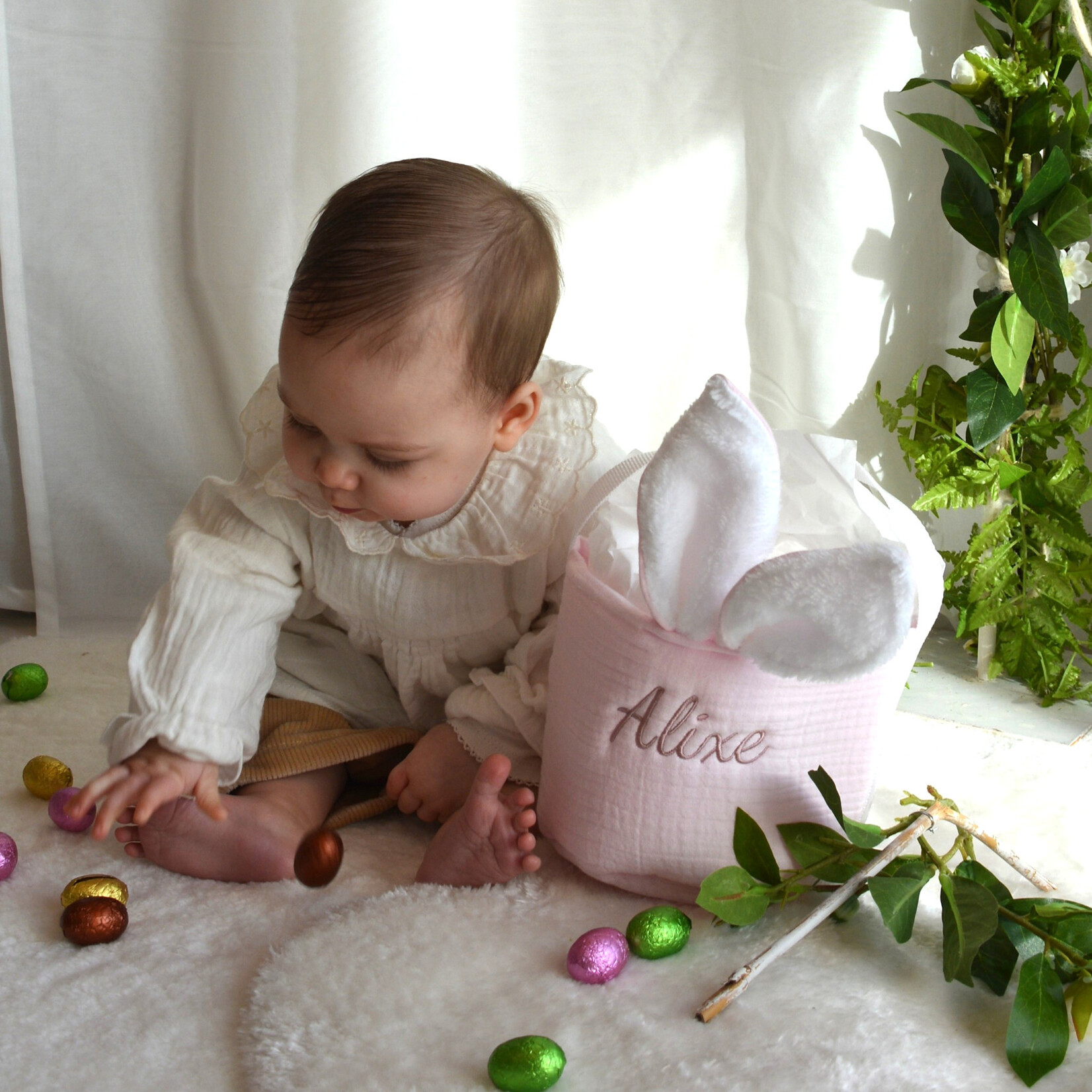 Maison Naline Maison Naline - Paasmandje OP MAAT met naamborduring