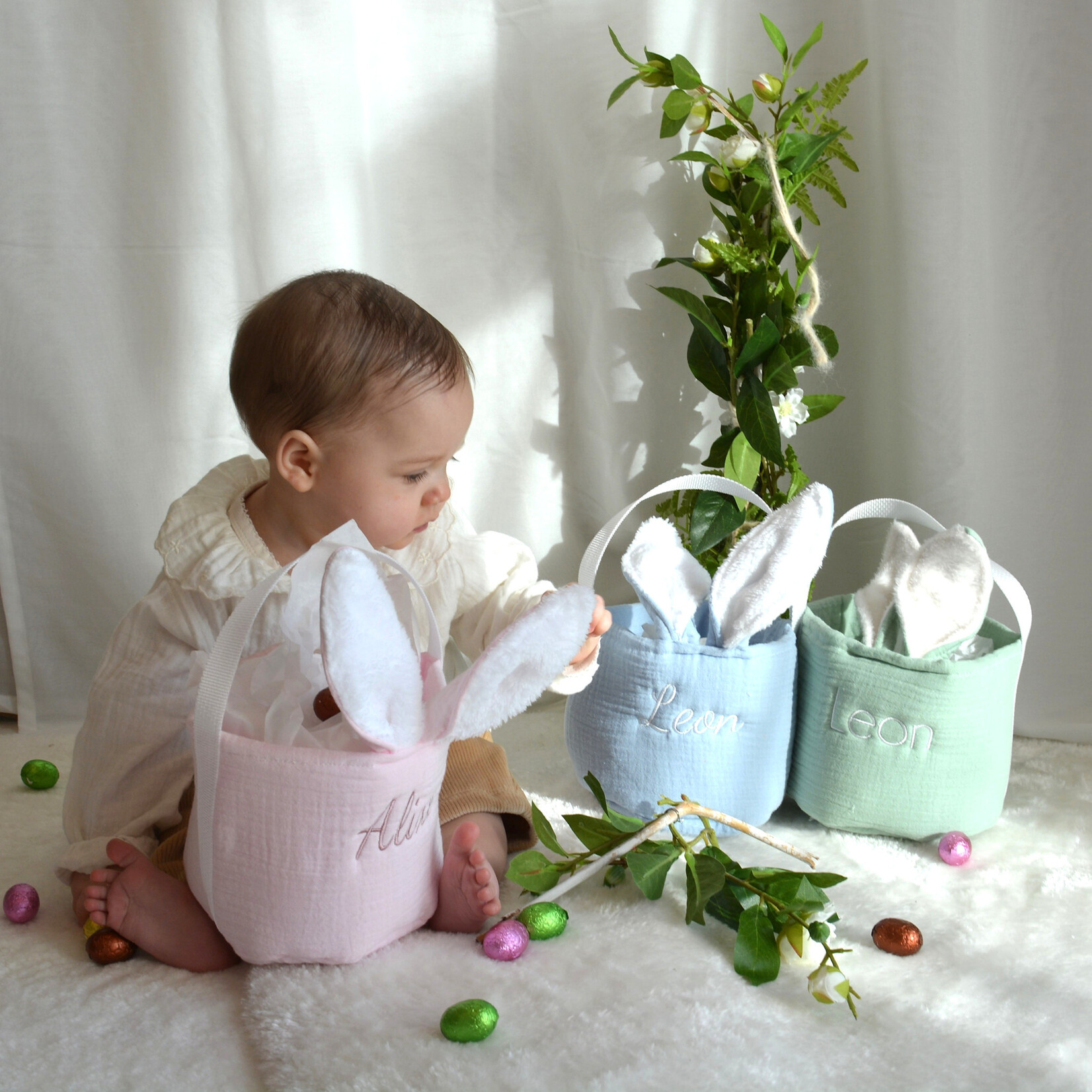 Maison Naline Maison Naline - Paasmandje OP MAAT met naamborduring