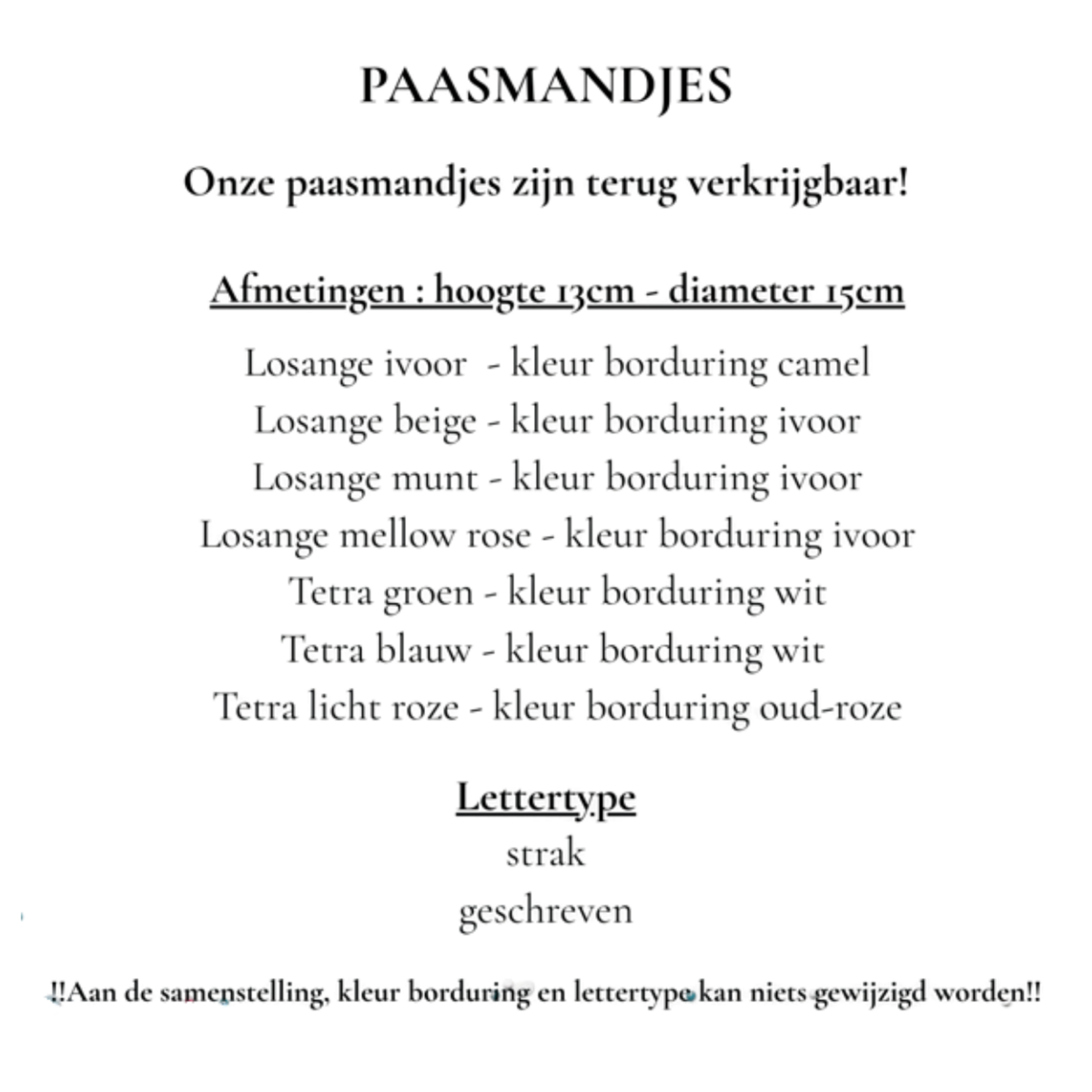 Maison Naline Maison Naline - Paasmandje OP MAAT met naamborduring