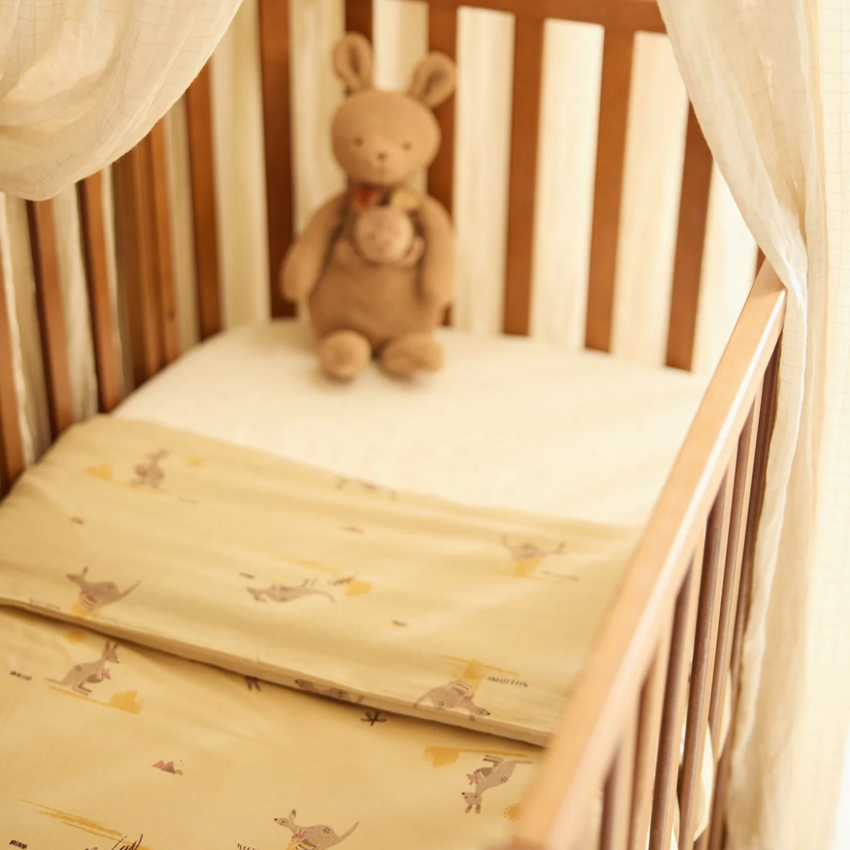 Jollein Jollein - Dekbedovertrek babybed met sloop 100x140cm - Kangaroots