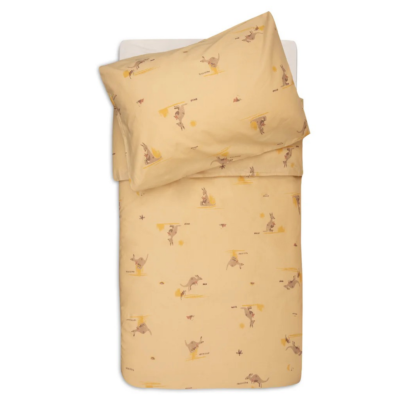 Jollein Jollein - Dekbedovertrek babybed met sloop 100x140cm - Kangaroots