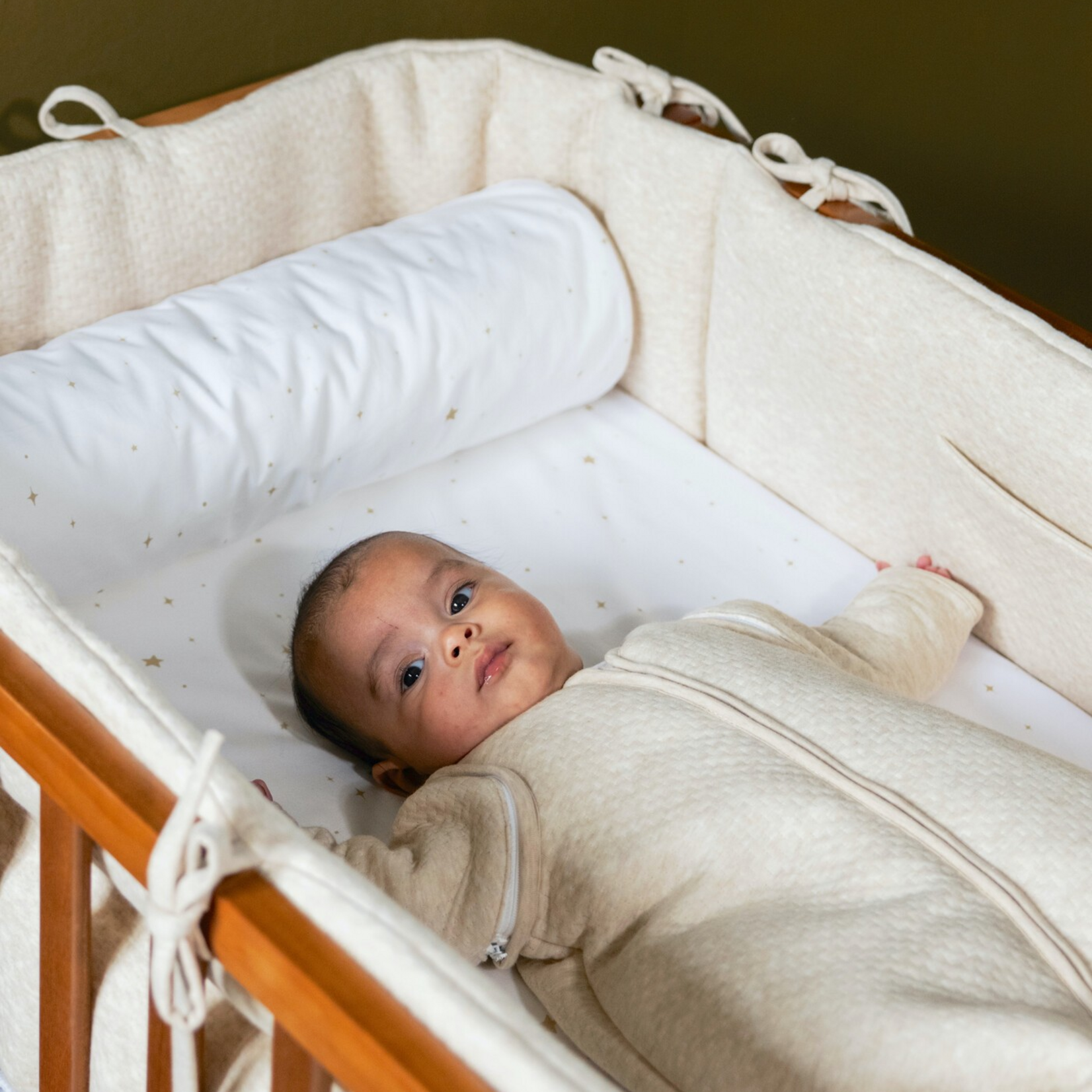 Poetree Kids Poetree Kids - Poplin Hoeslaken voor ledikant 60x120cm Star Étoile (star) - Étoile Sand Collectie