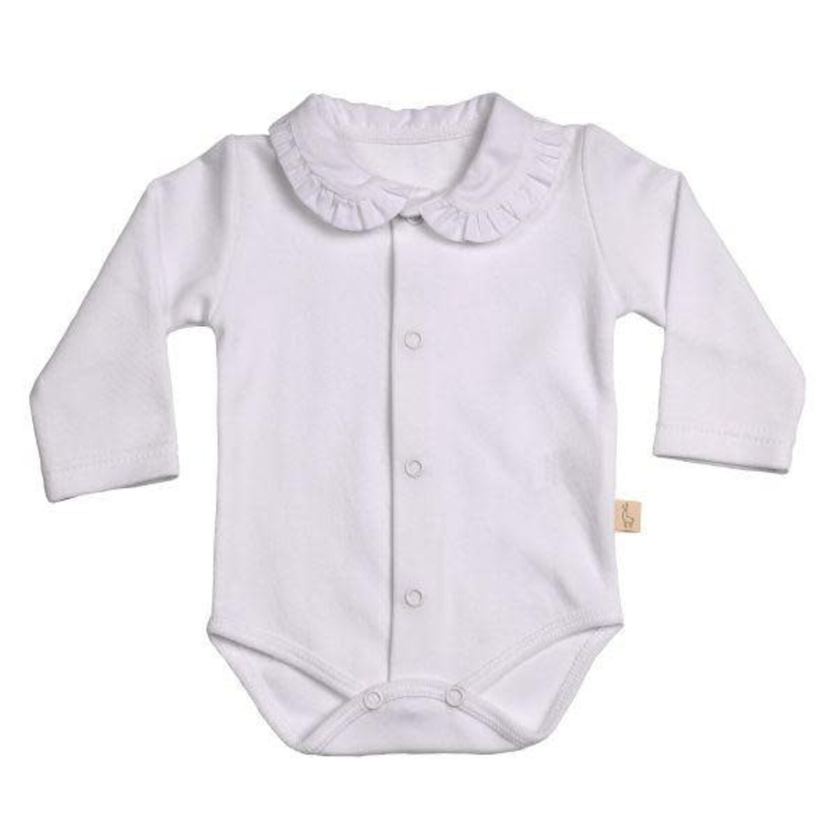 Baby Gi Baby Gi - Bodysuit korte mouwen wit katoen met collar