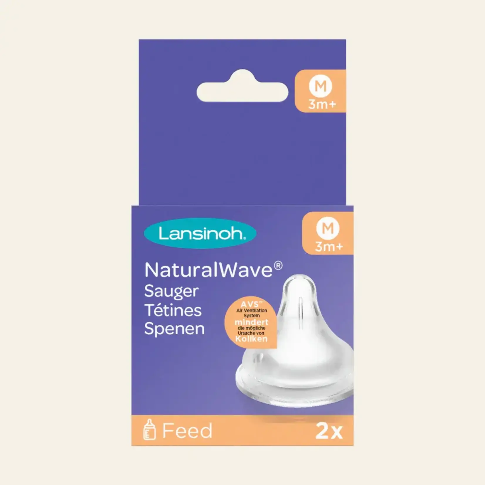 Lansinoh Lansinoh - NaturalWave® Spenen M  +3 maanden x2